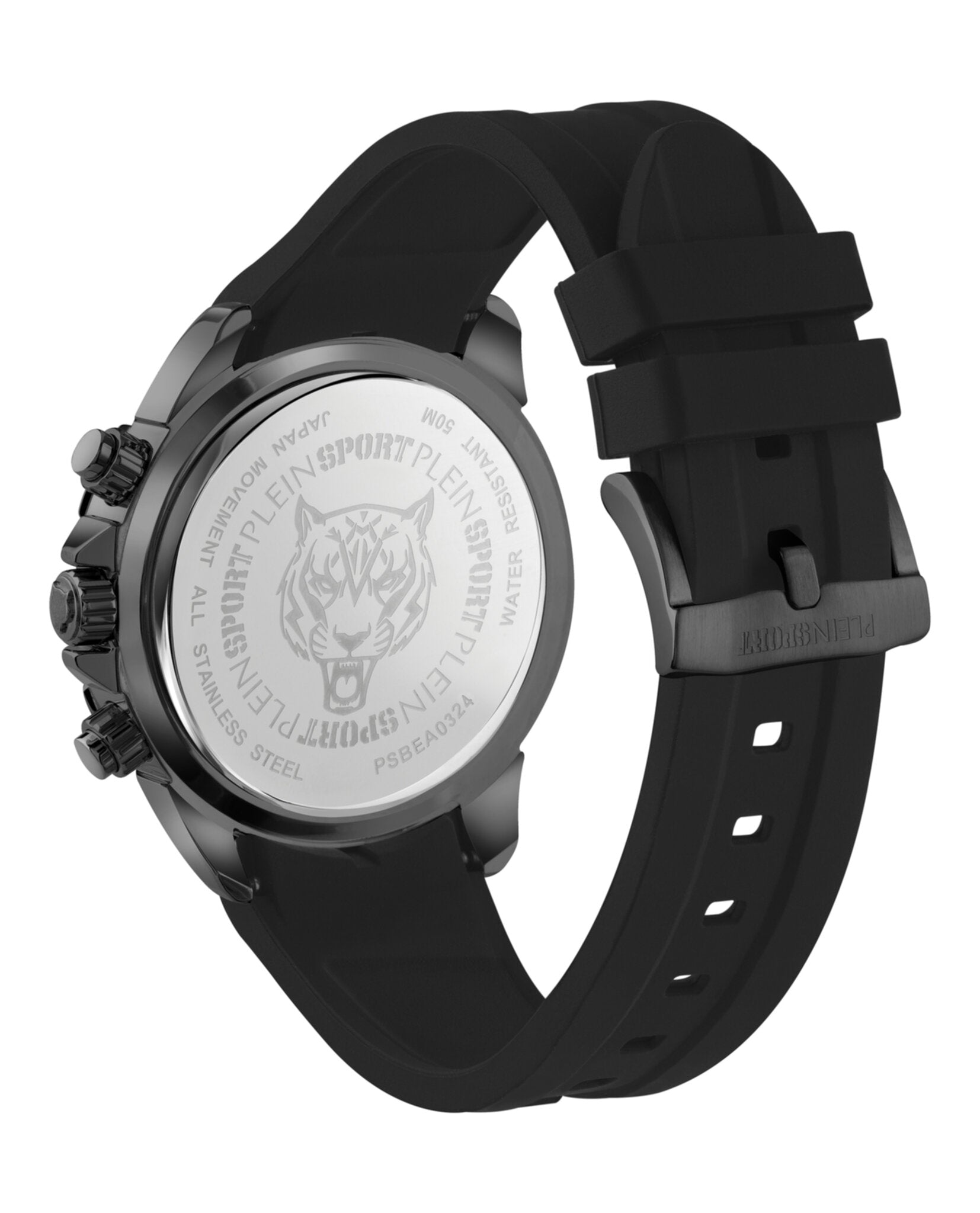 Plein Sport Mens  Black 46mm Strap Fashion Watch