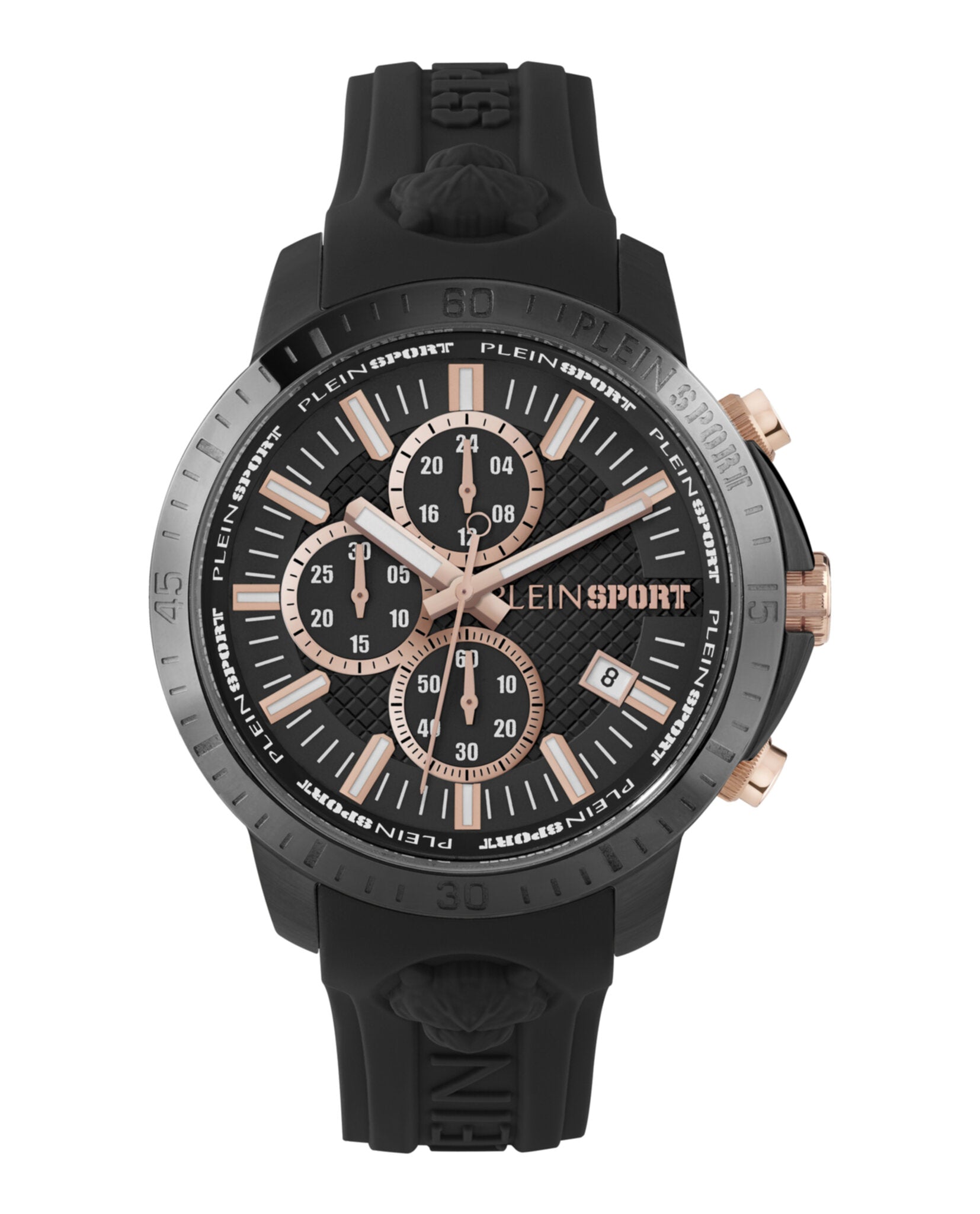 Plein Sport Mens Plein Gain Black 43mm Strap Fashion Watch Black