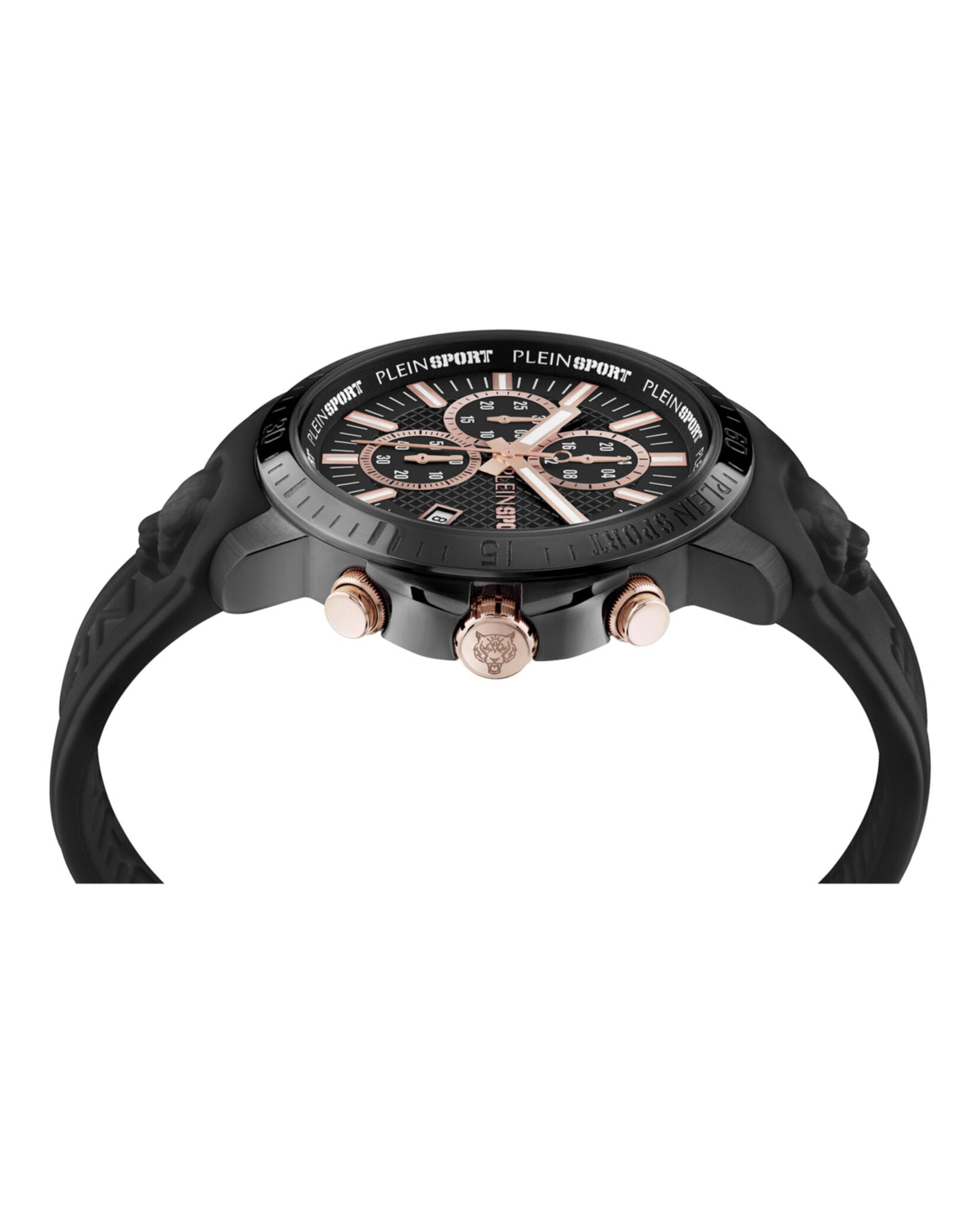 Plein Sport Mens Plein Gain Black 43mm Strap Fashion Watch