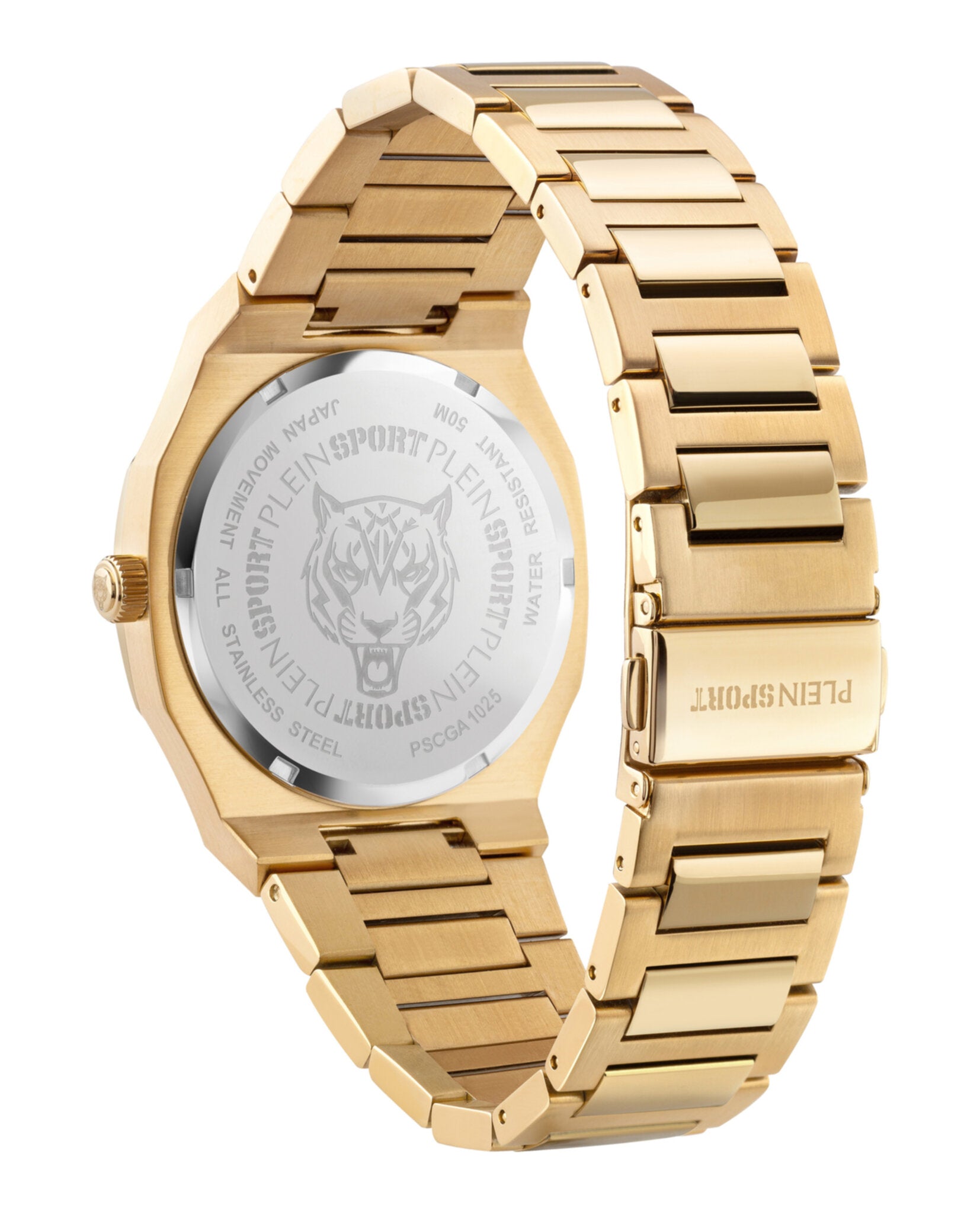 Plein Sport Mens Gold 42mm Bracelet Fashion Watch