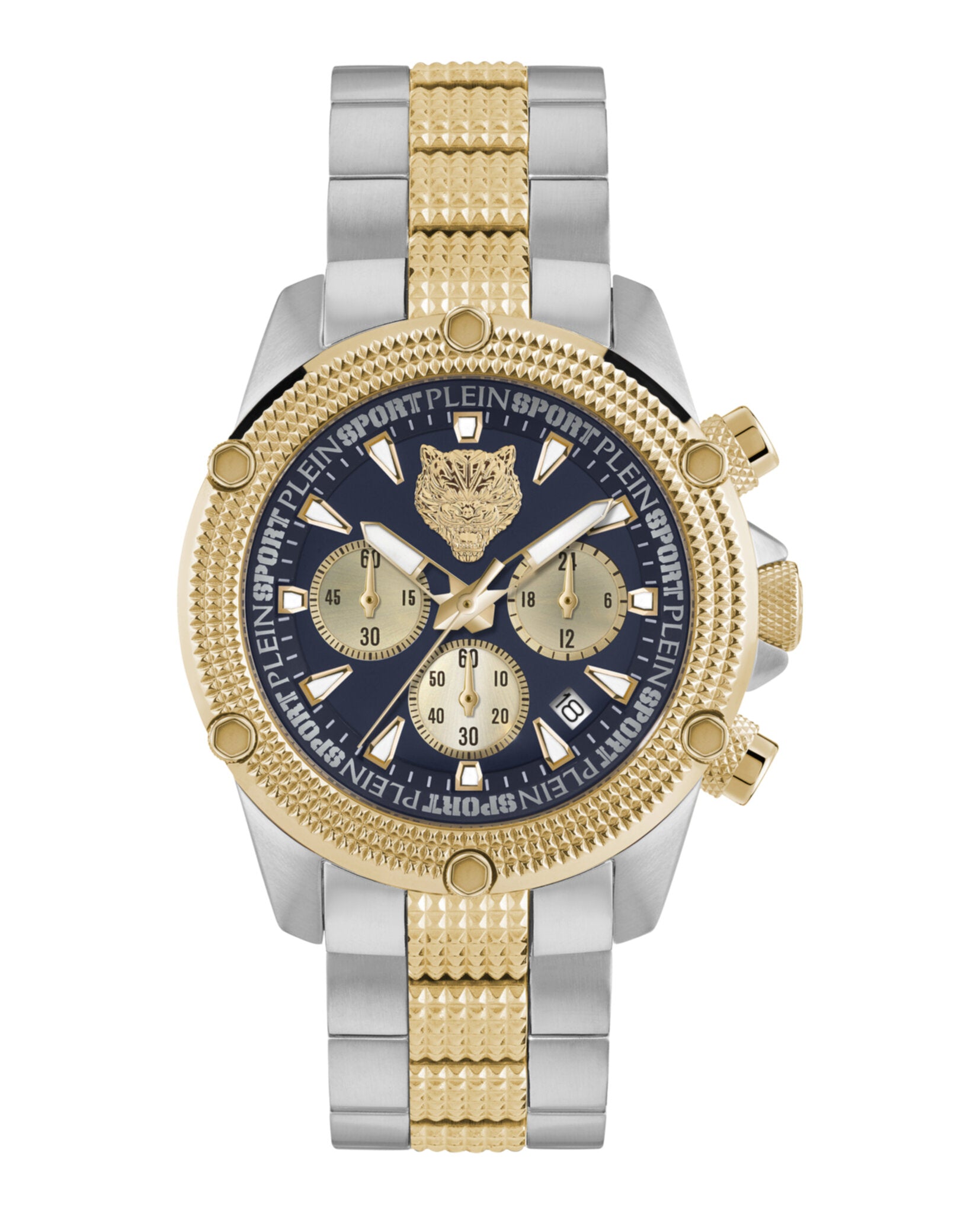 Plein Sport Mens  Two Tone 44mm Bracelet Fashion Watch