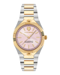 Plein Sport Womens Two Tone 36mm Bracelet Fashion Watch