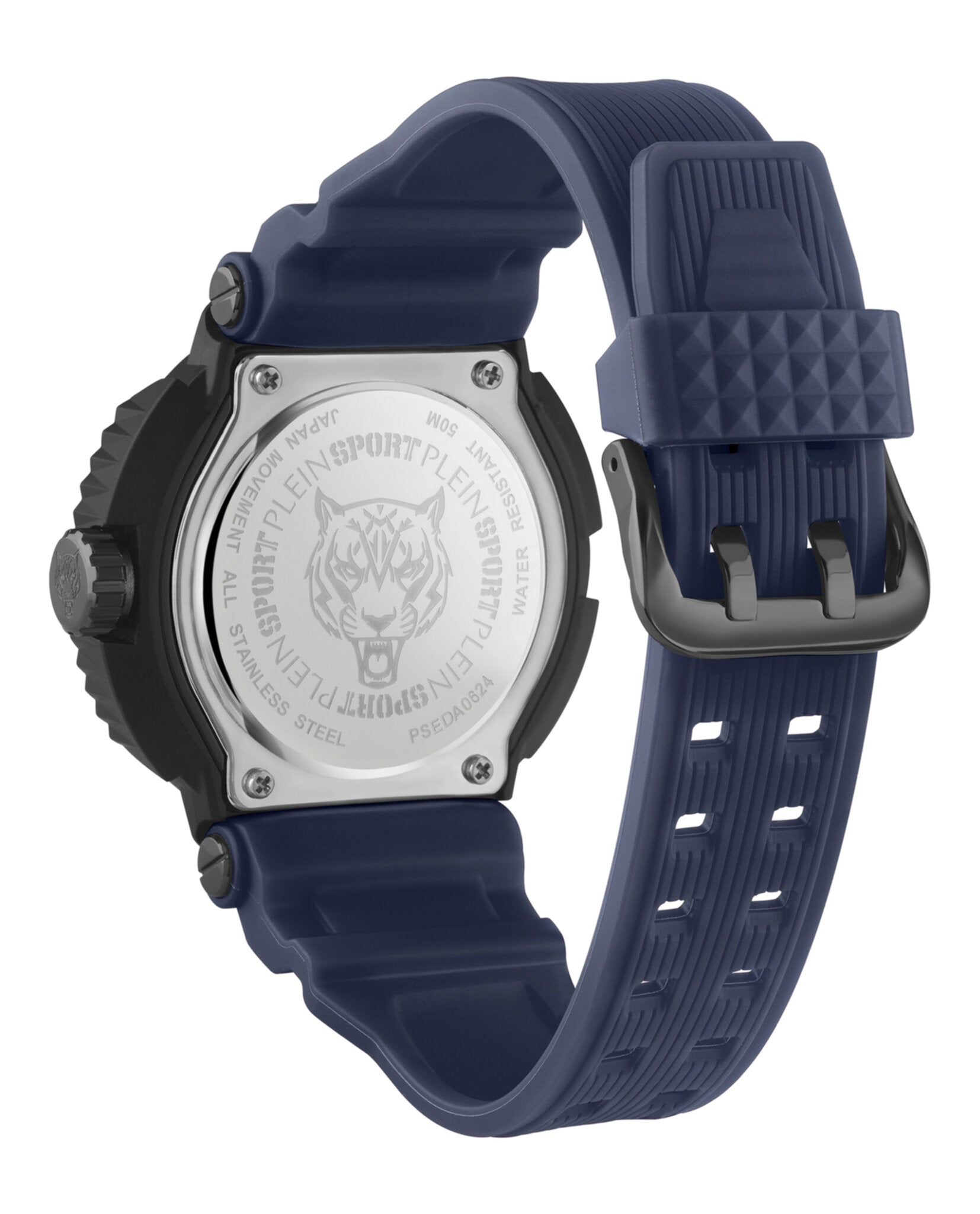 Plein Sport Mens Black 45mm Strap Fashion Watch