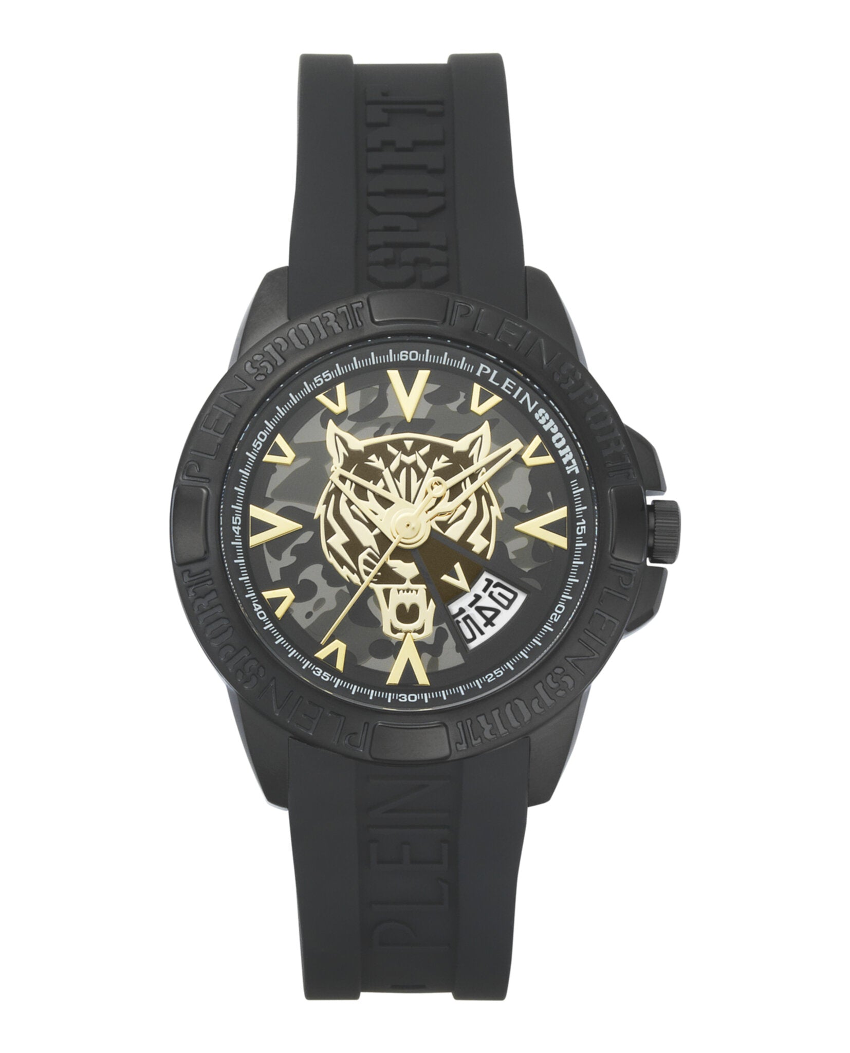 Plein Sport Mens Black 44mm Strap Fashion Watch