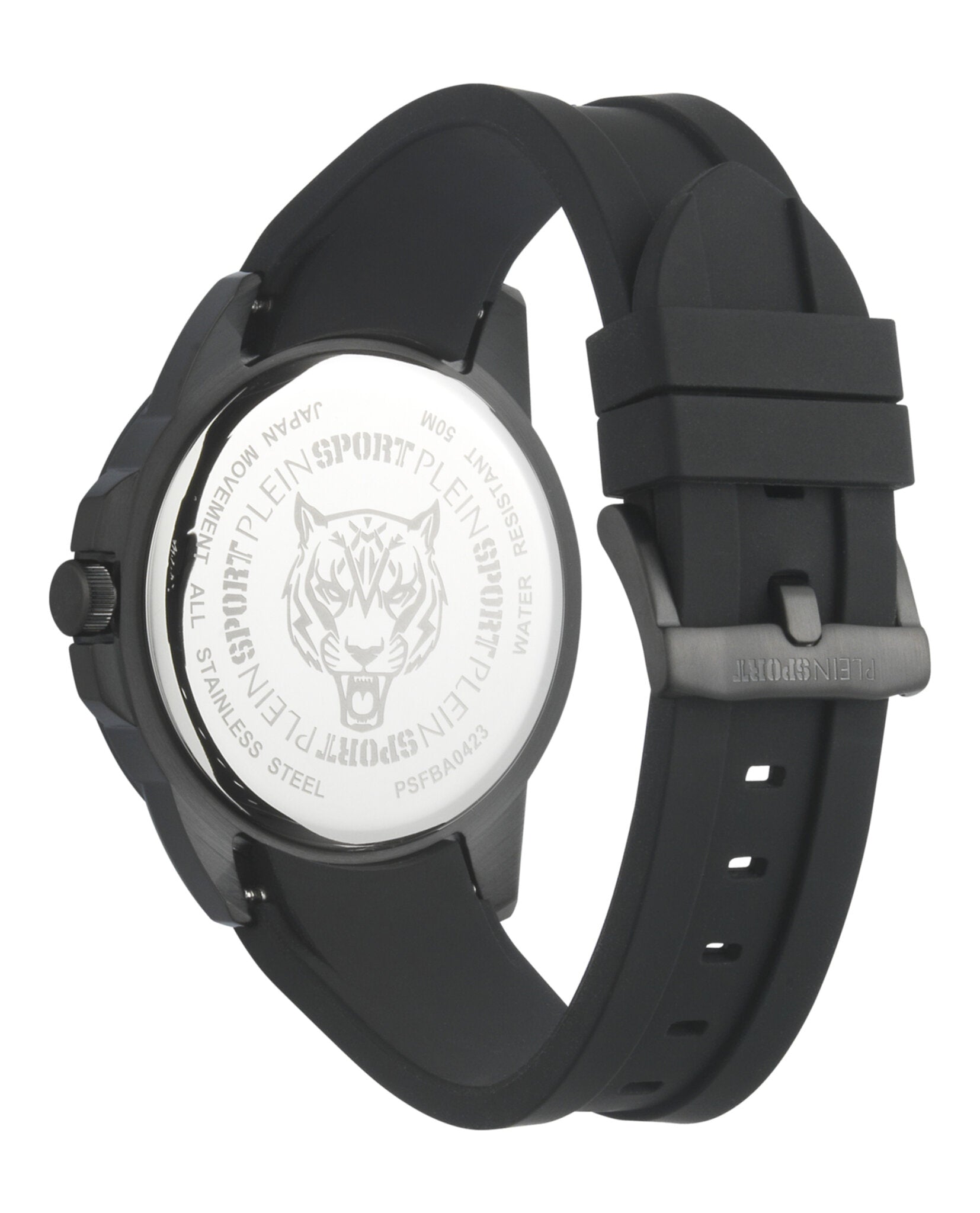 Plein Sport Mens Black 44mm Strap Fashion Watch