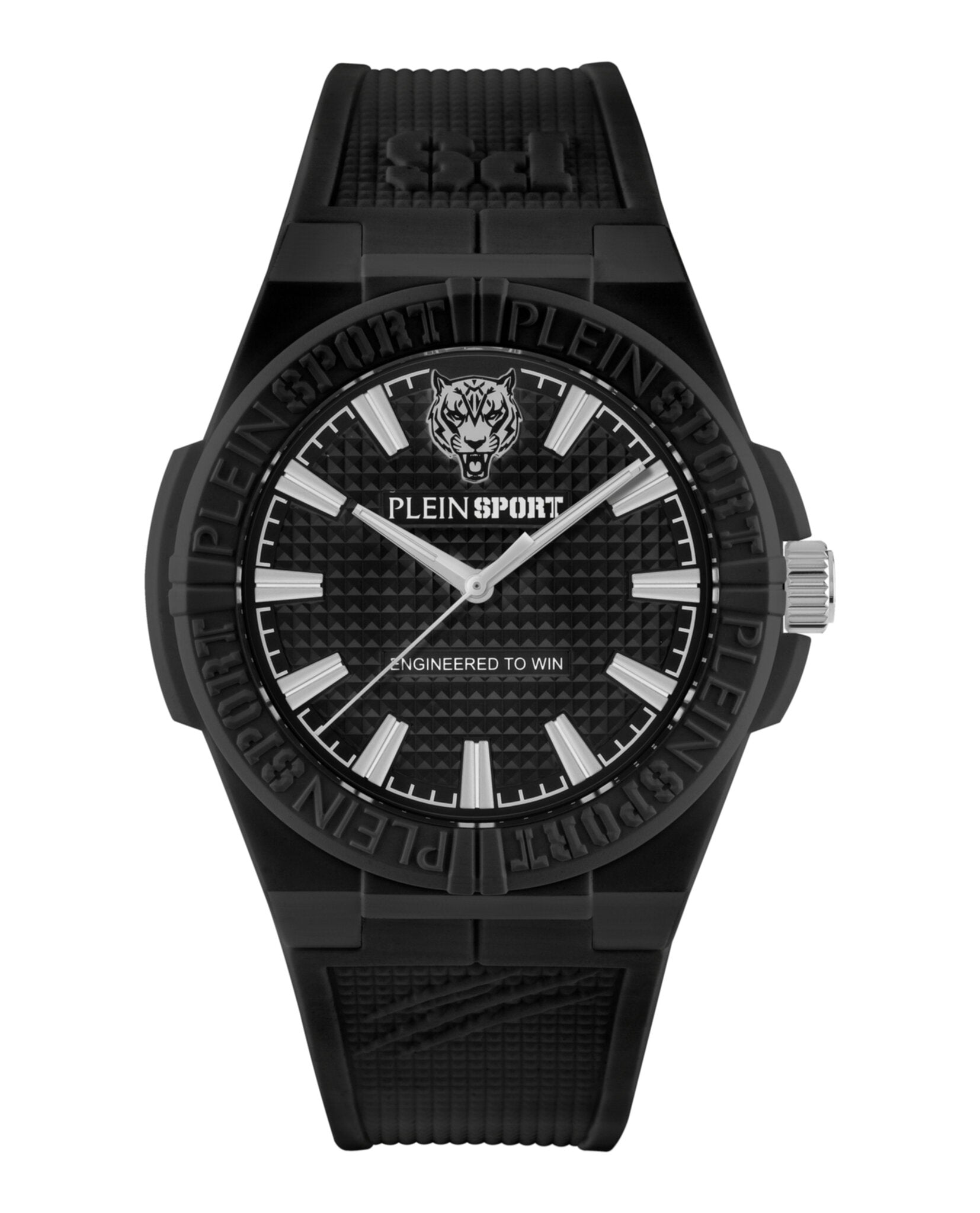 Plein Sport Mens Black 42mm Strap Fashion Watch