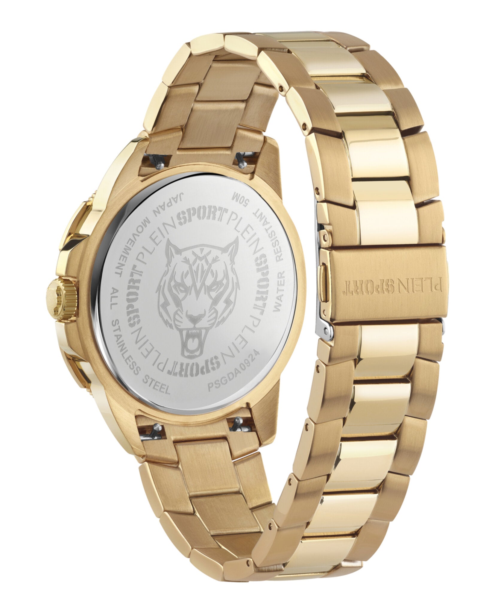 Plein Sport Mens  Gold 44mm Bracelet Fashion Watch