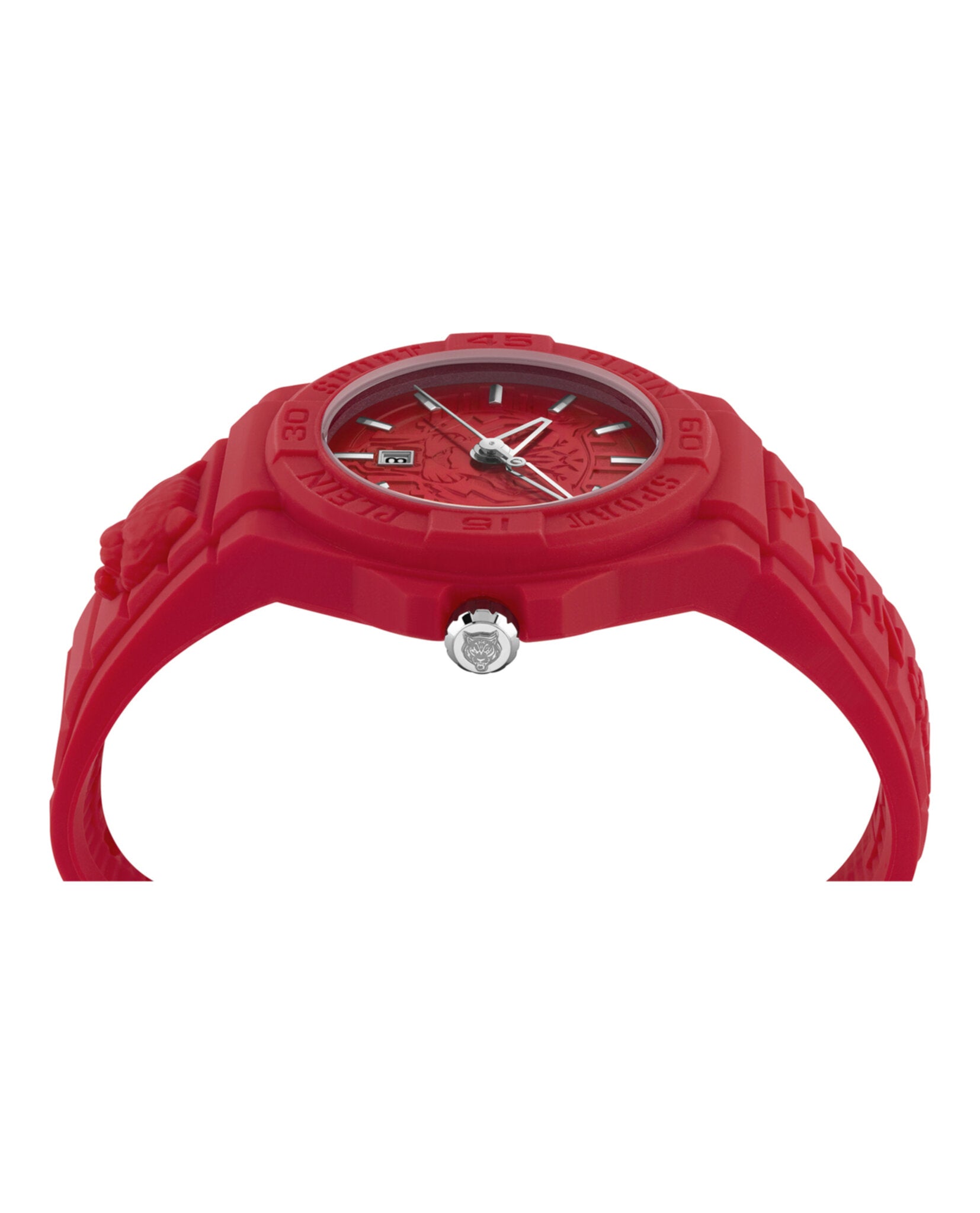 Plein Sport Mens  Red 46mm Strap Fashion Watch