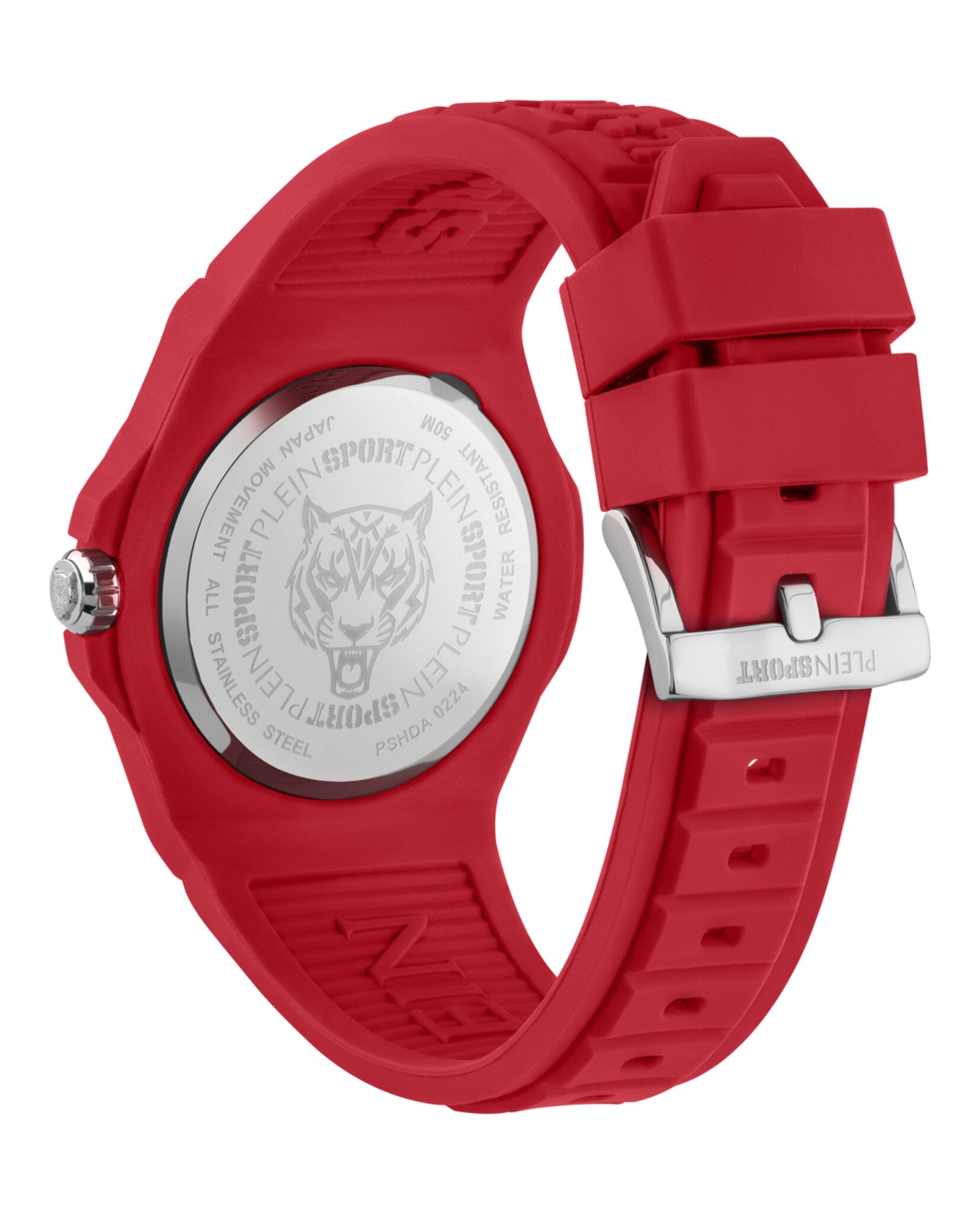 Plein Sport Mens  Red 46mm Strap Fashion Watch