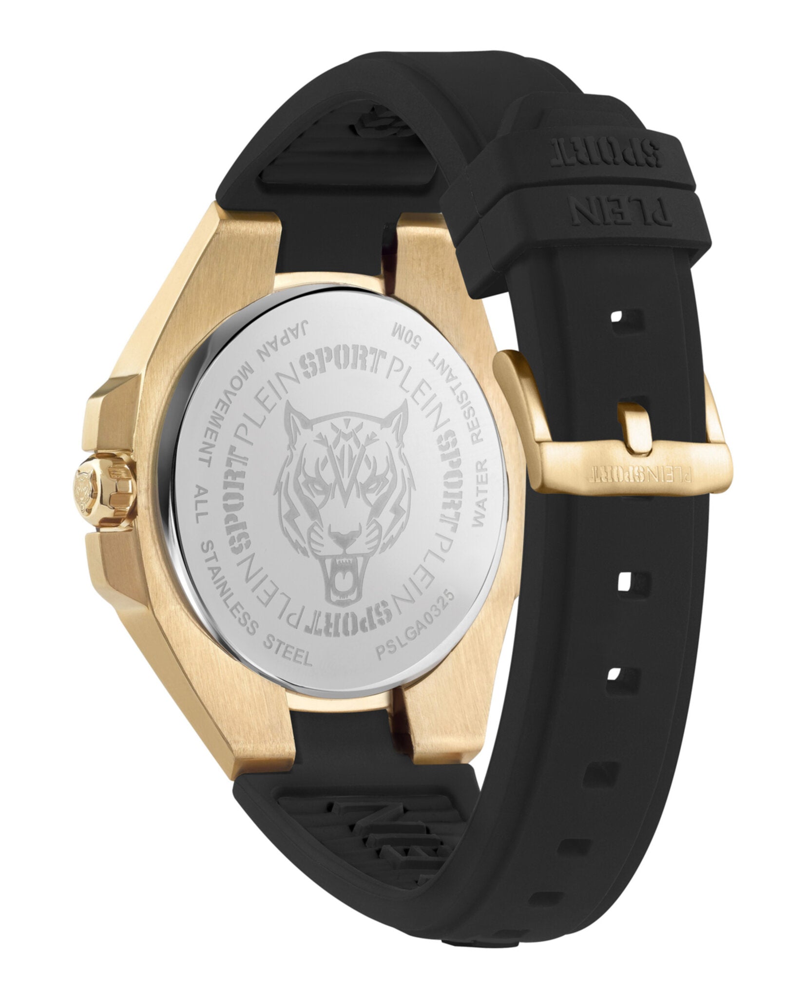 Plein Sport Mens Gold 47mm Strap Fashion Watch