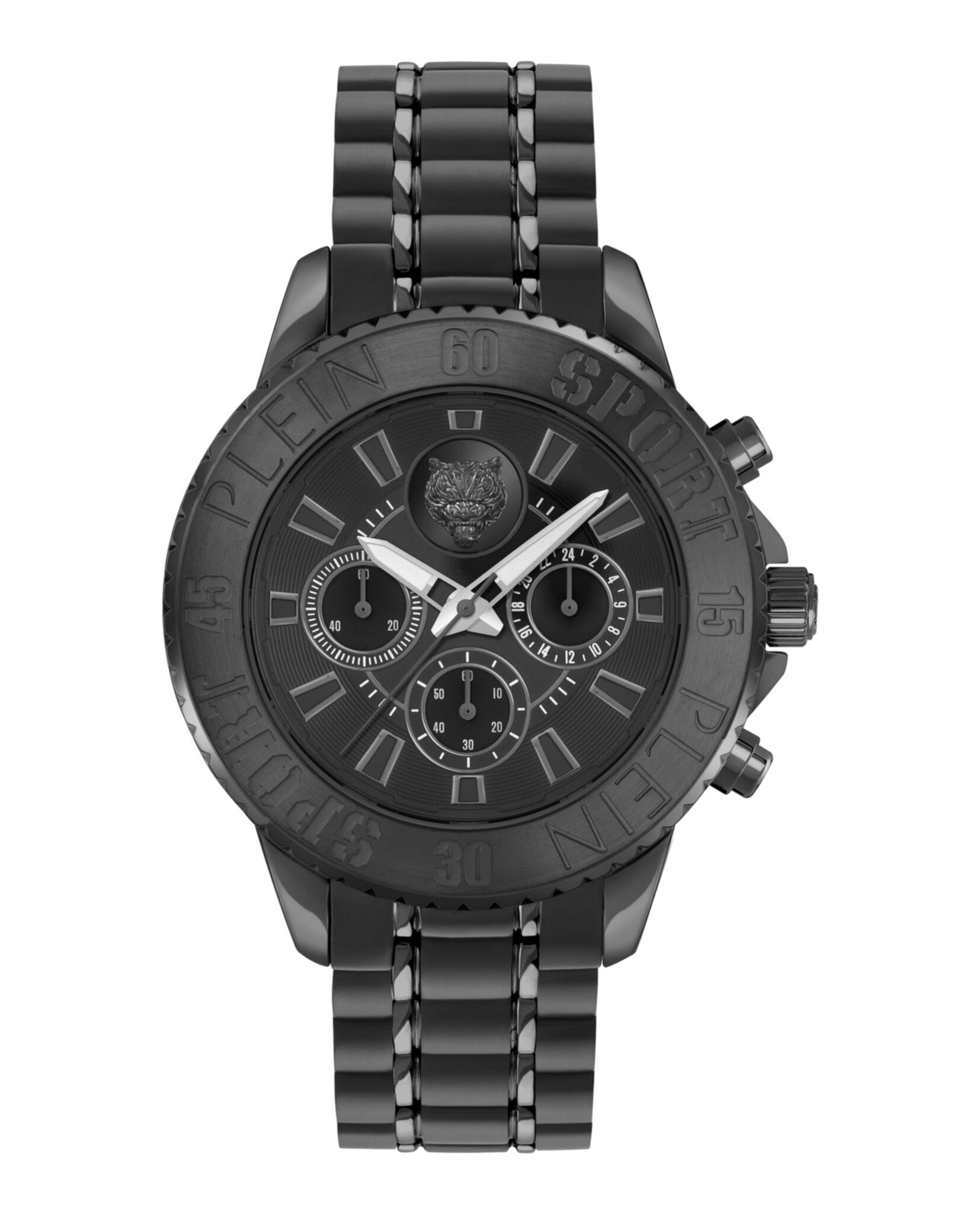 Plein Sport Mens Black 44mm Bracelet Fashion Watch