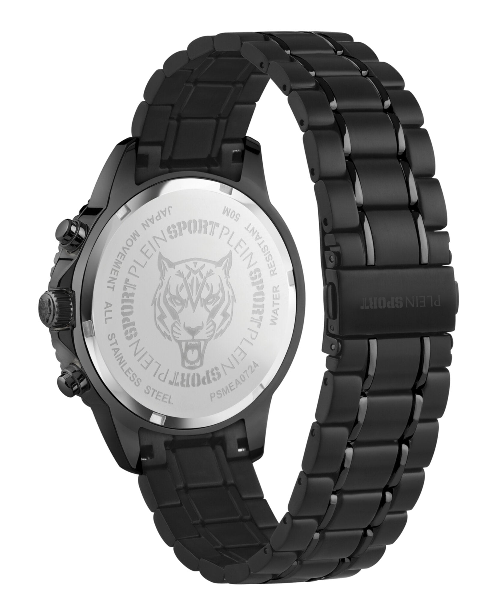 Plein Sport Mens Black 44mm Bracelet Fashion Watch