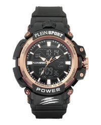 Plein Sport Mens Black 50mm Strap Fashion Watch
