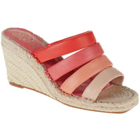 Molisana Womens Leather Slip On Espadrilles Tiger Lily Ultimate Coral Melon Baby Sheep