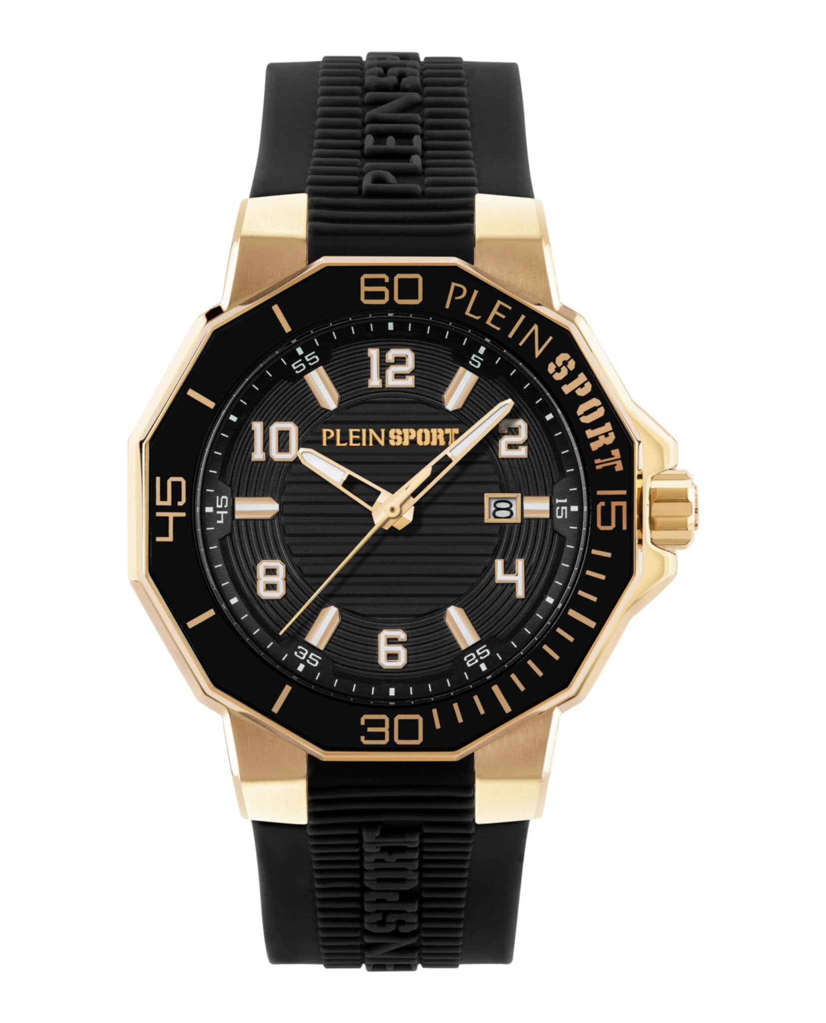 Plein Sport Mens Gold 44mm Strap Fashion Watch