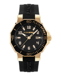 Plein Sport Mens Gold 44mm Strap Fashion Watch