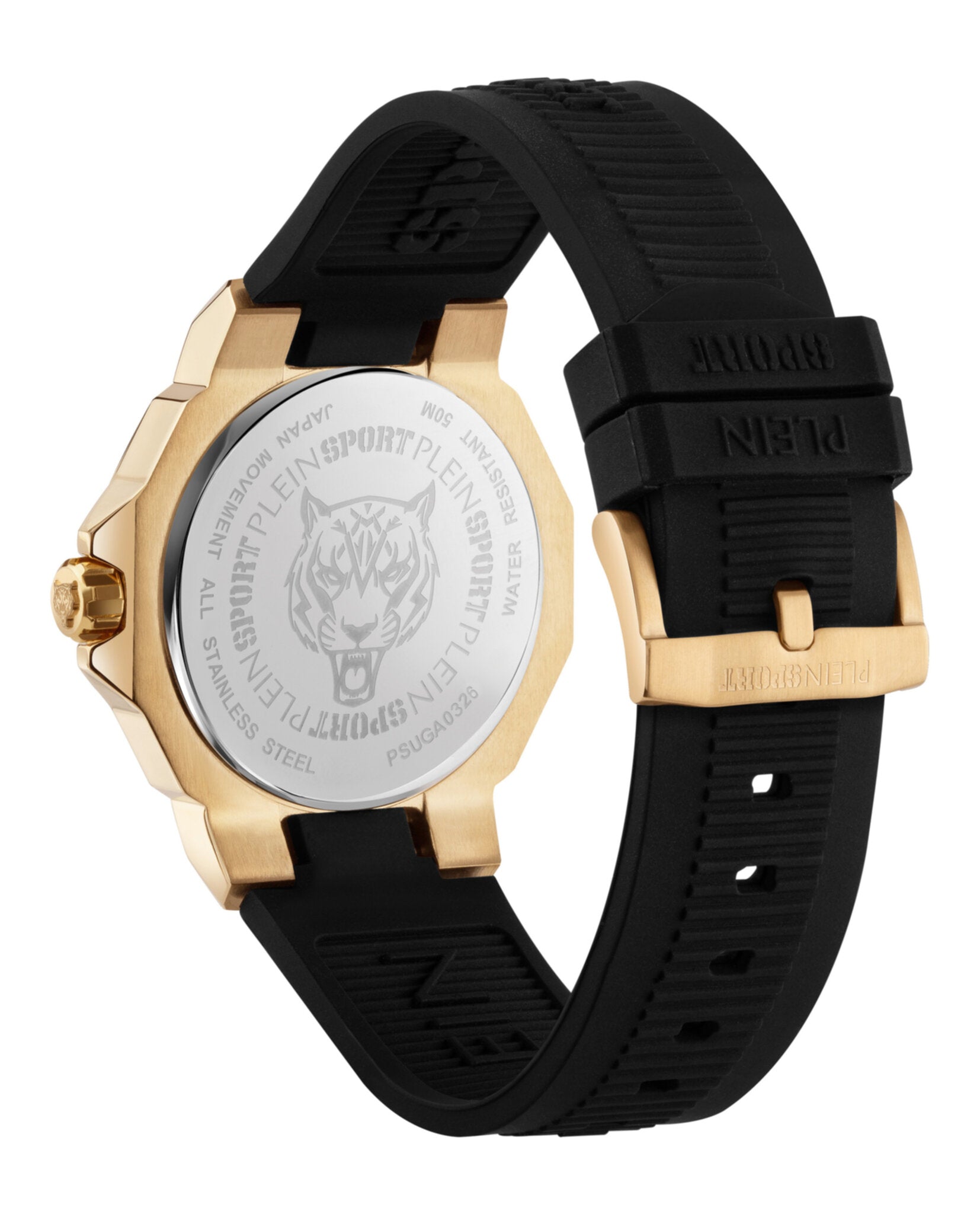 Plein Sport Mens Gold 44mm Strap Fashion Watch