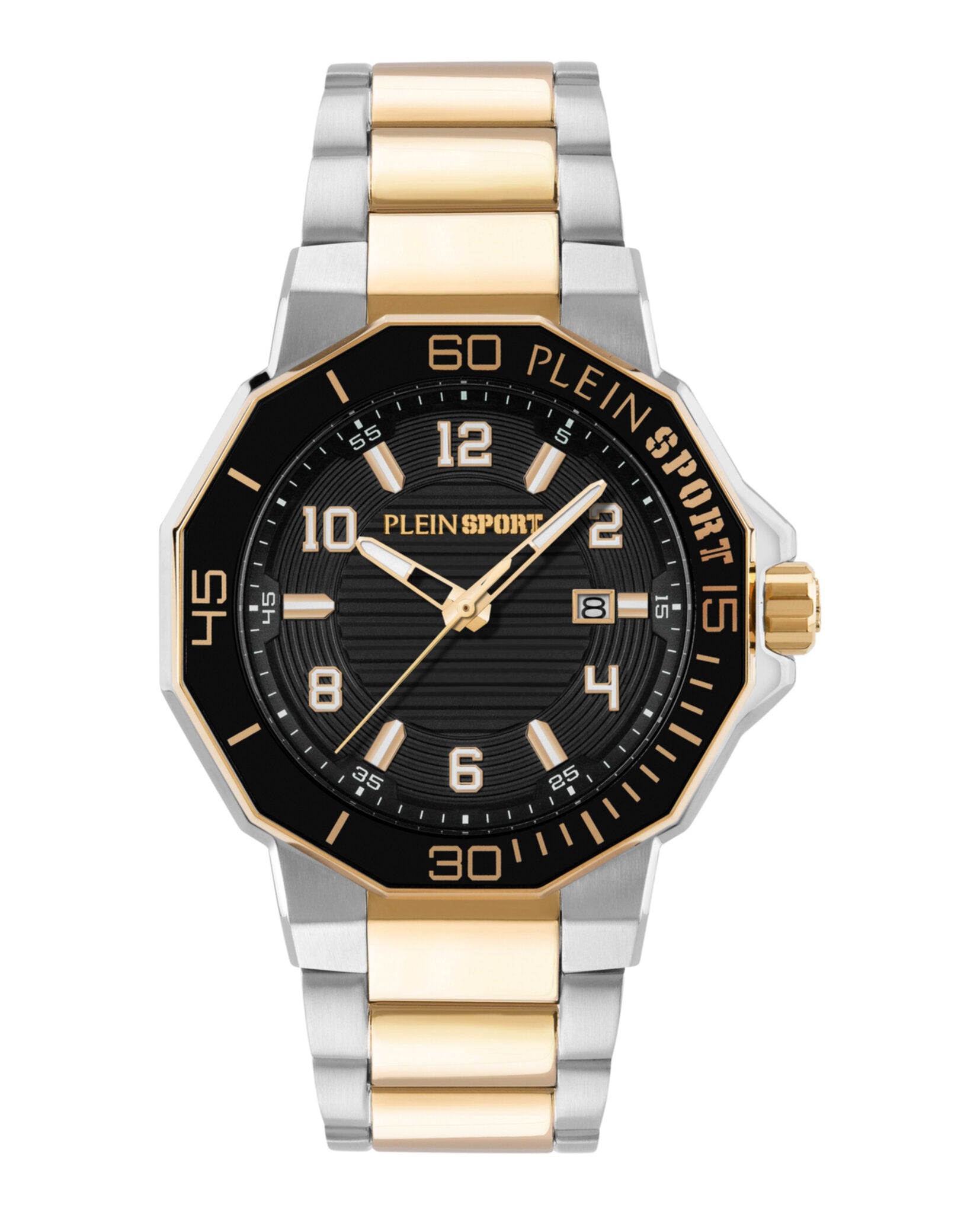 Plein Sport Mens Two Tone 44mm Bracelet Fashion Watch