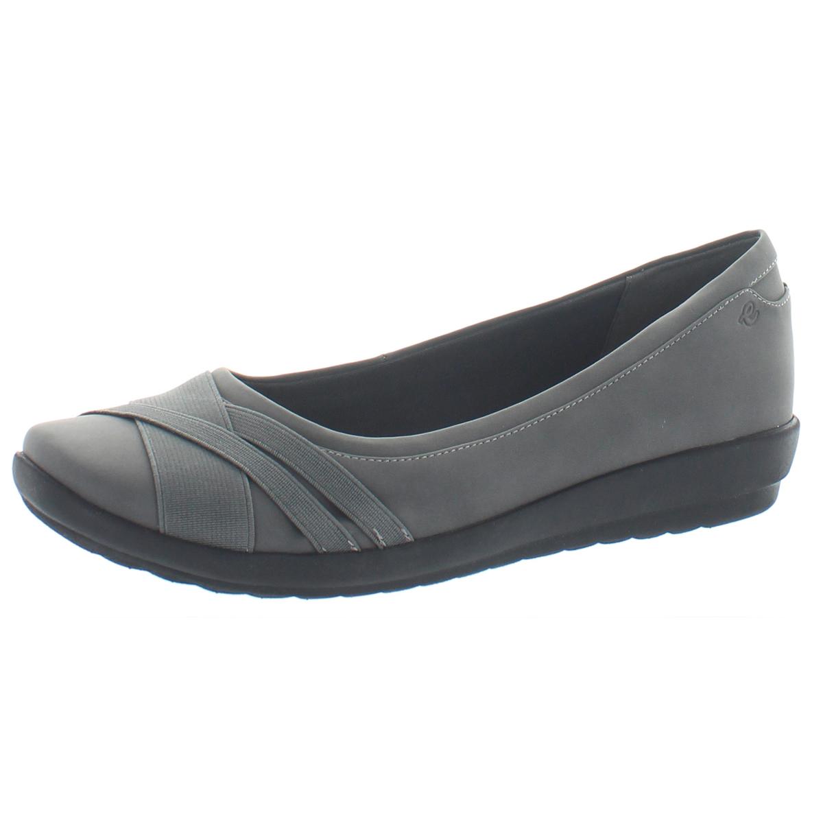 Easy Spirit Womens Acasia 3 Faux Leather Slip On Ballet Flats