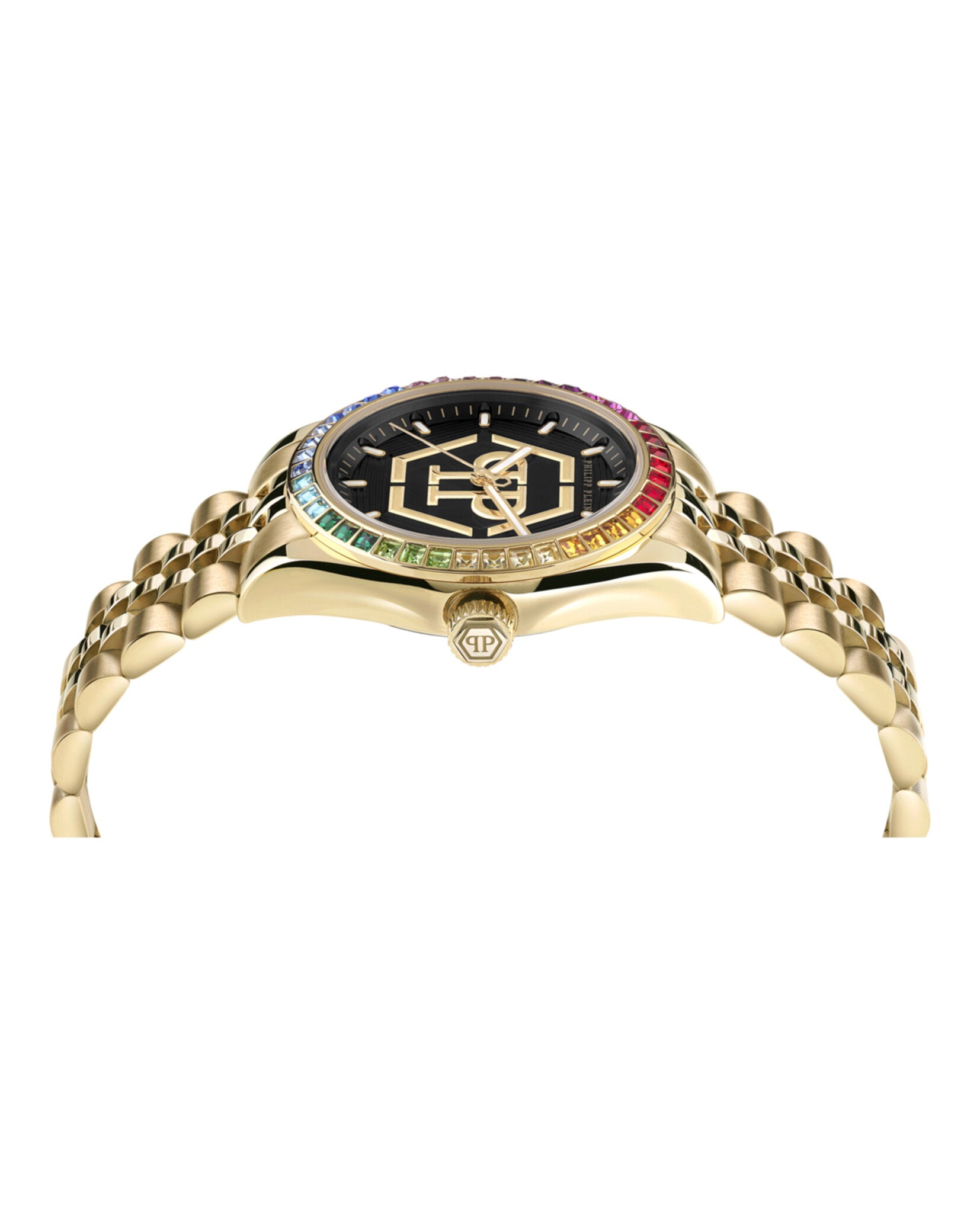 Philipp Plein Womens Date Superlative Gold 38mm Bracelet Fashion Watch