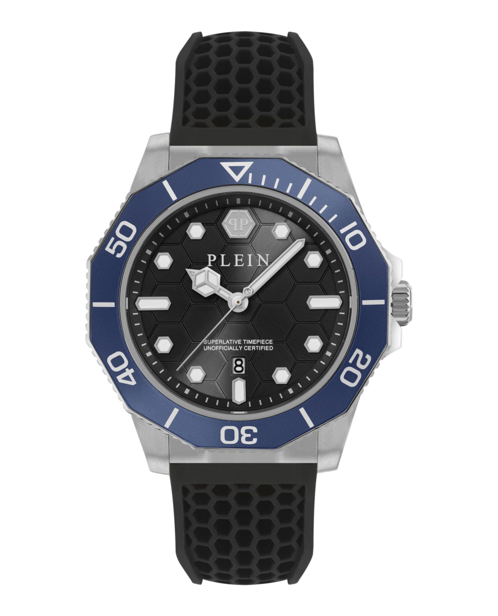 Philipp Plein Mens Stainless Steel 44mm Strap Fashion Watch