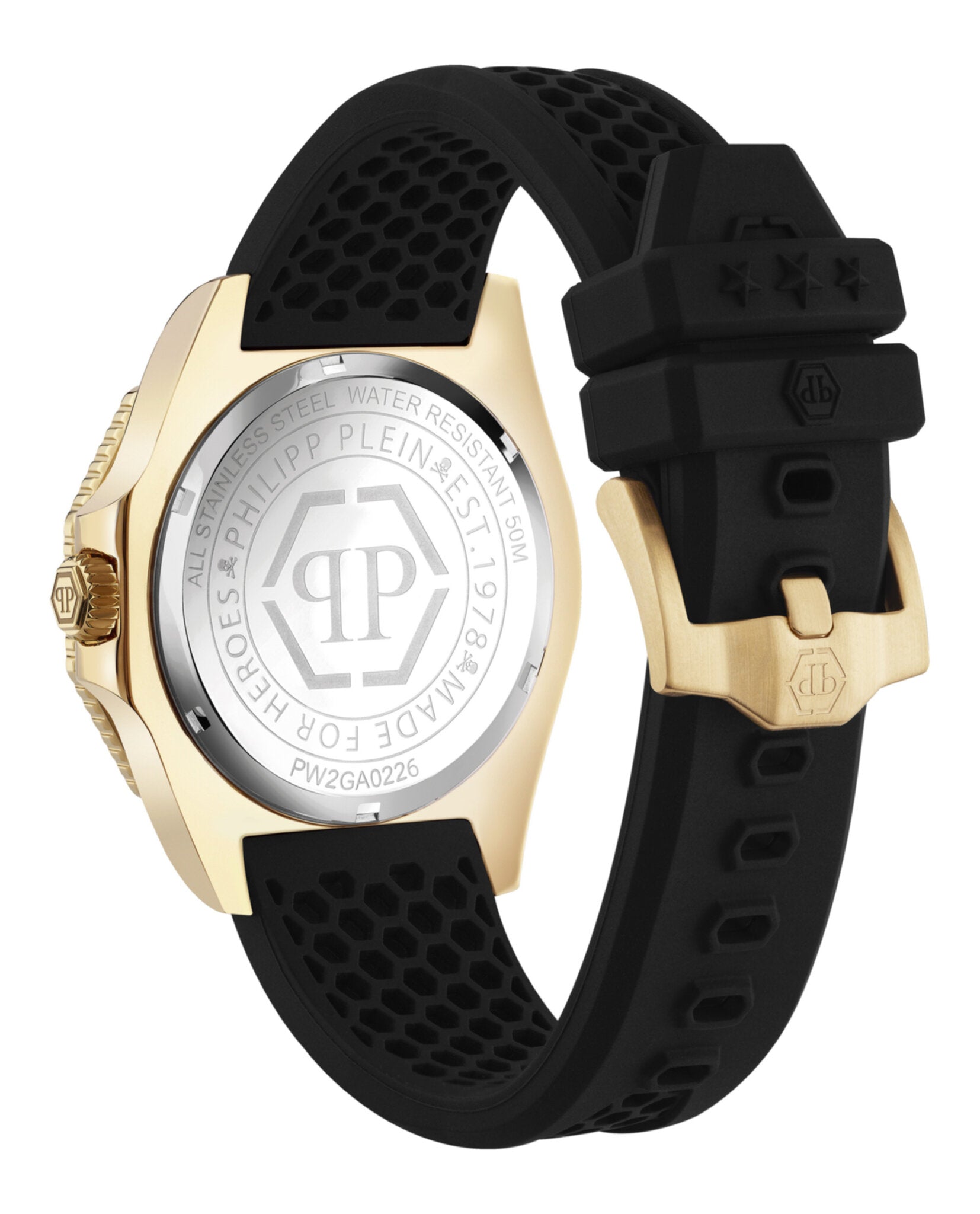 Philipp Plein Mens Gold 44mm Strap Fashion Watch