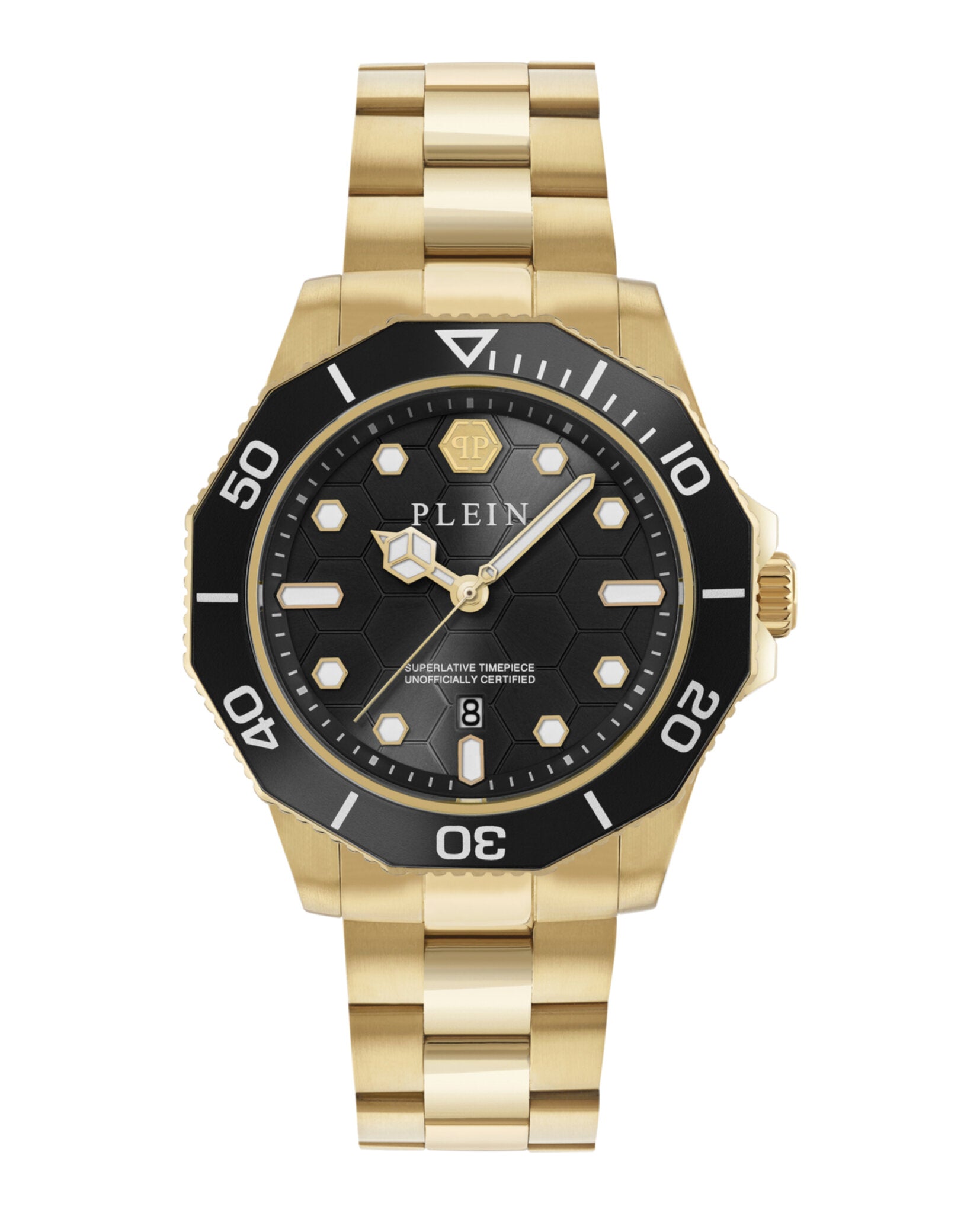 Philipp Plein Mens Gold 44mm Bracelet Fashion Watch