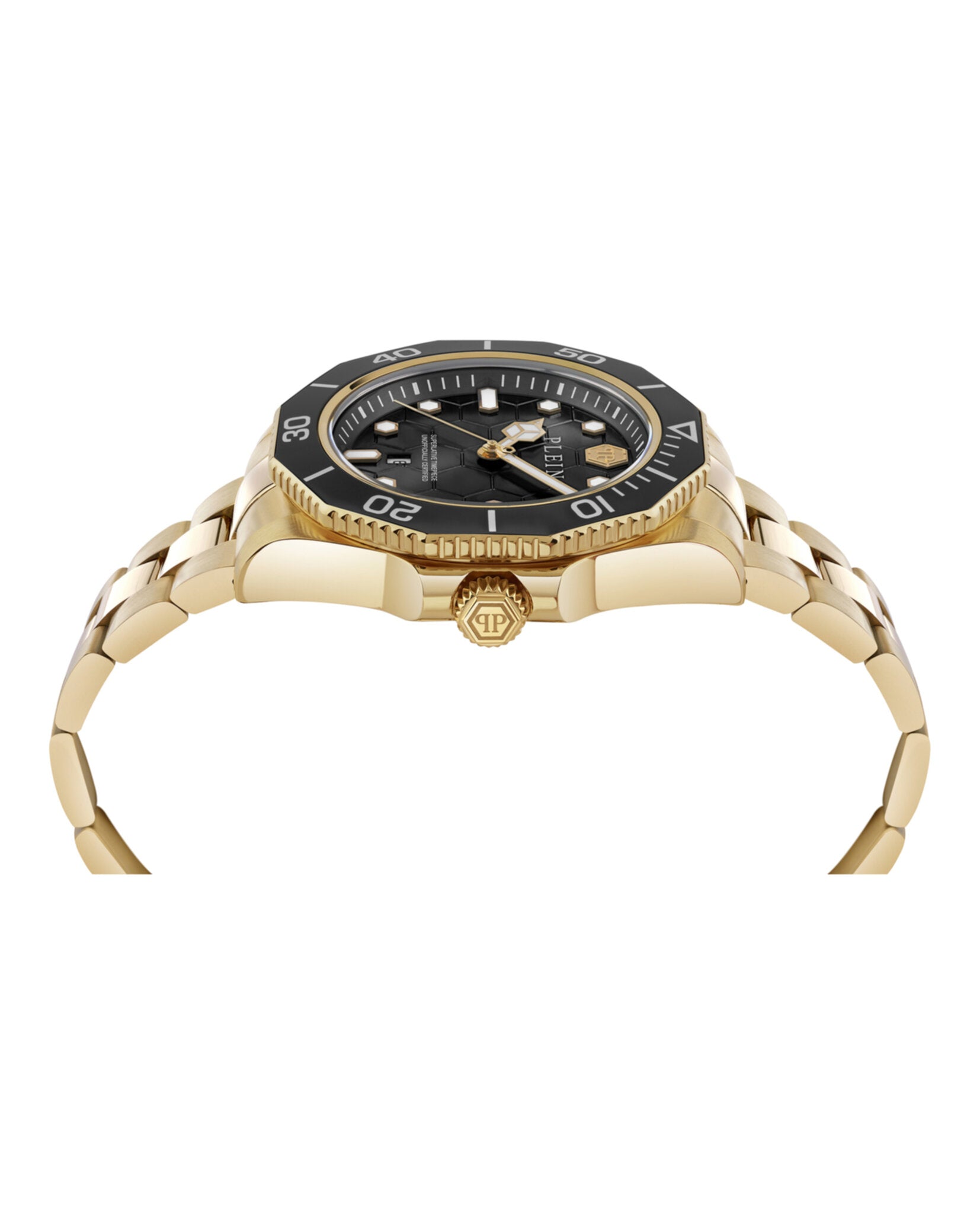 Philipp Plein Mens Gold 44mm Bracelet Fashion Watch