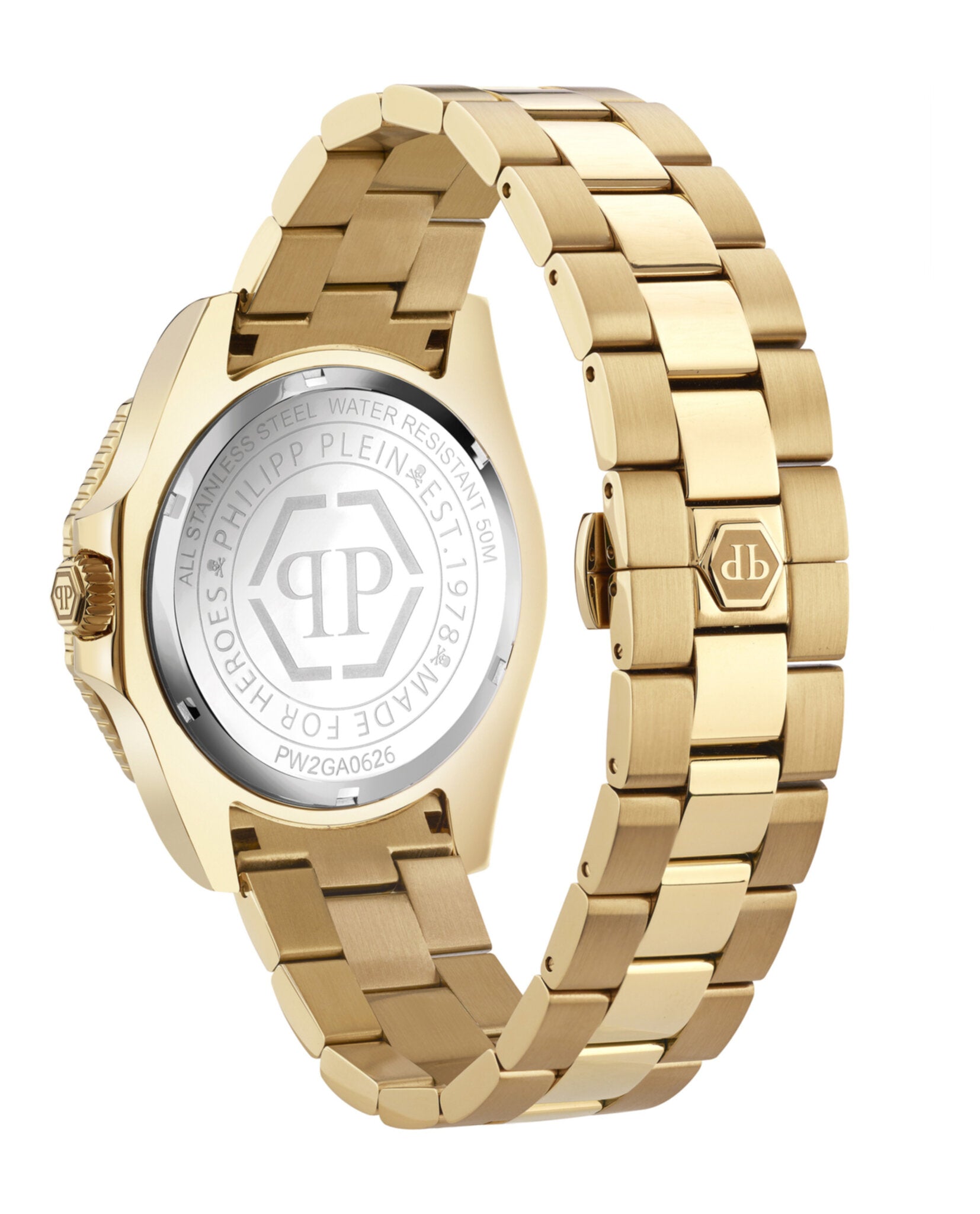 Philipp Plein Mens Gold 44mm Bracelet Fashion Watch