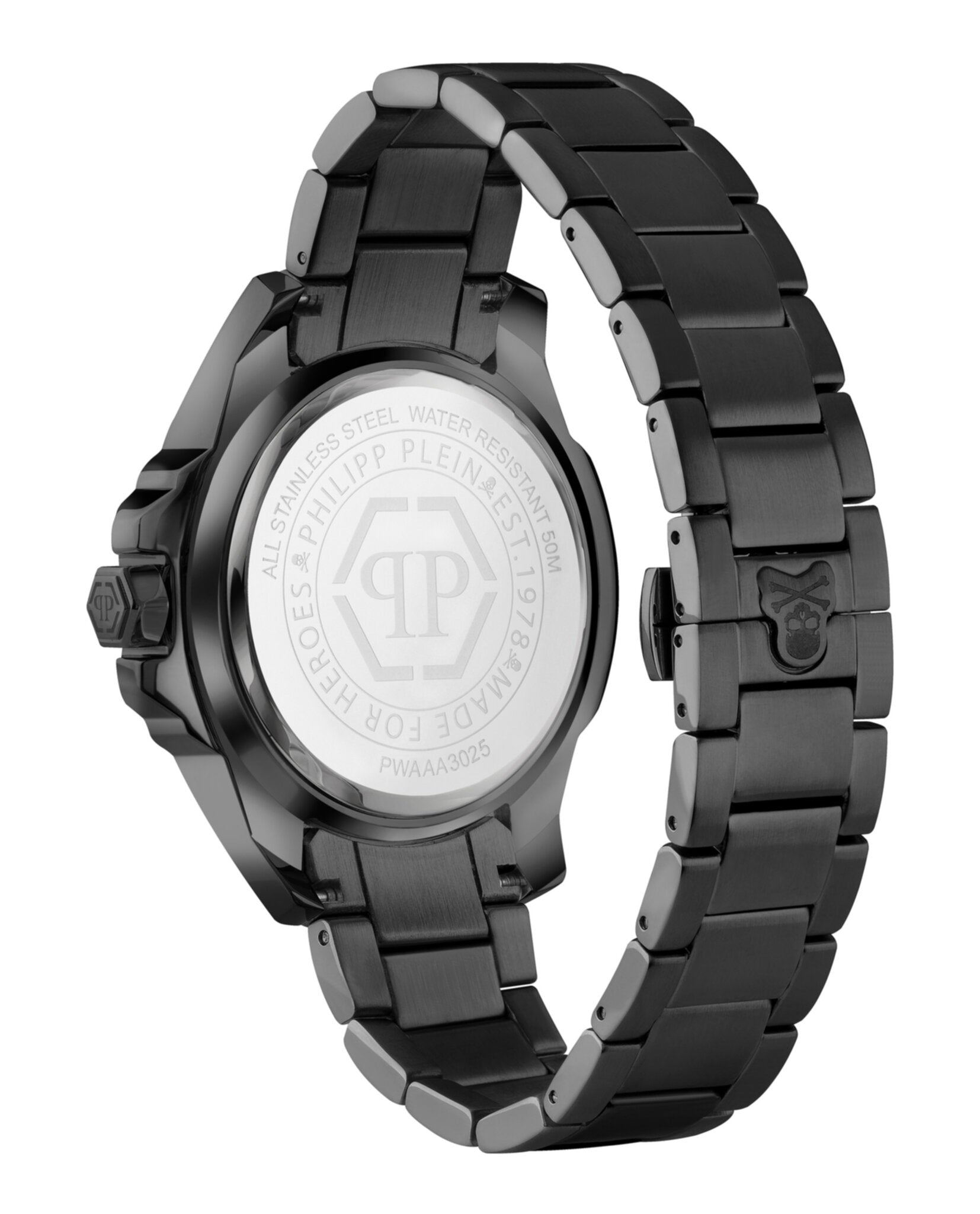 Philipp Plein Mens Black 44mm Bracelet Fashion Watch