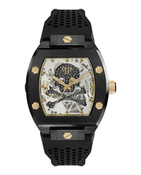 Philipp Plein Mens IP Black 44mm Strap Fashion Watch