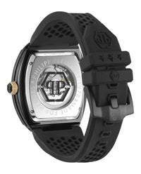 Philipp Plein Mens IP Black 44mm Strap Fashion Watch