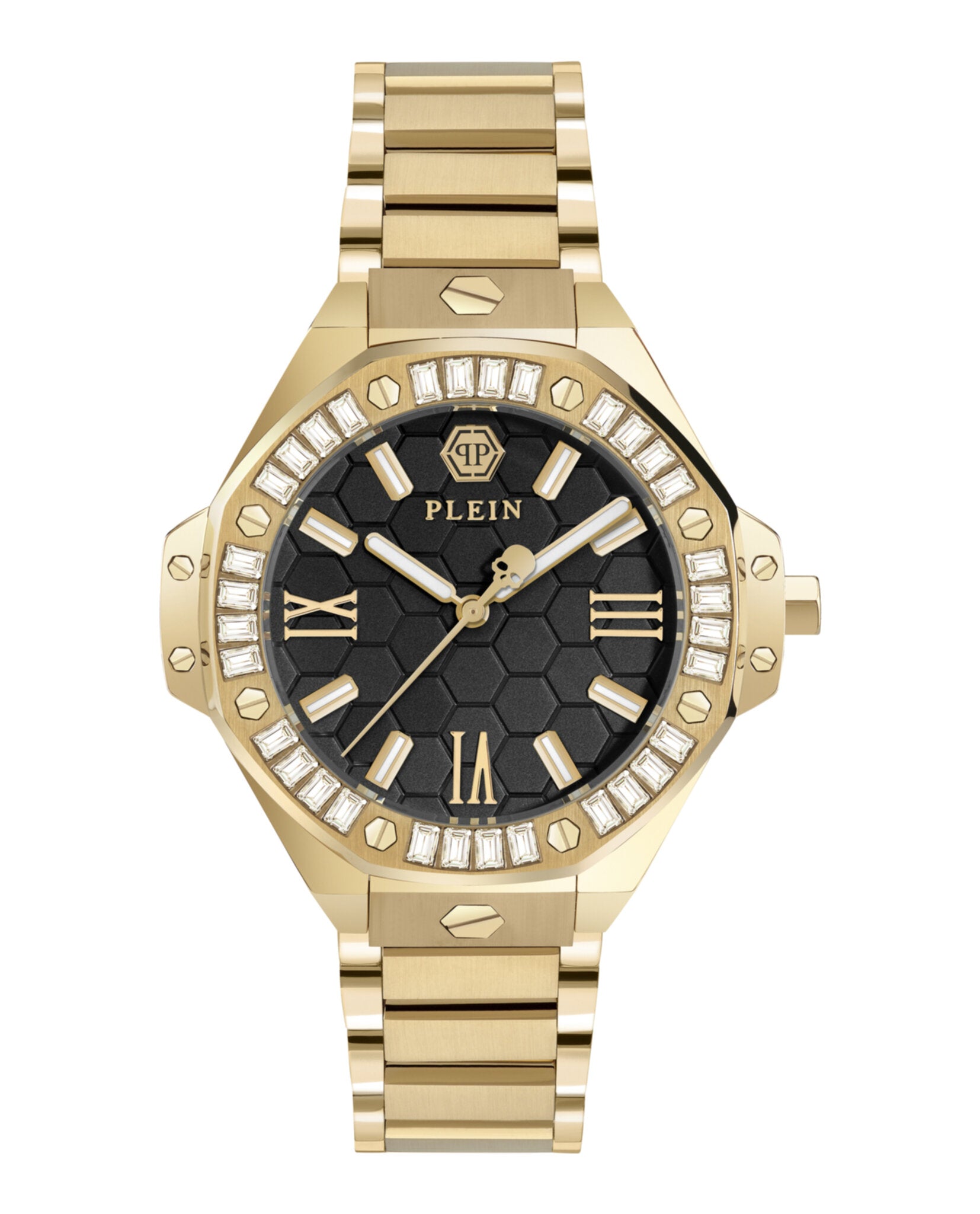 Philipp Plein Womens Gold 39mm Bracelet Fashion Watch