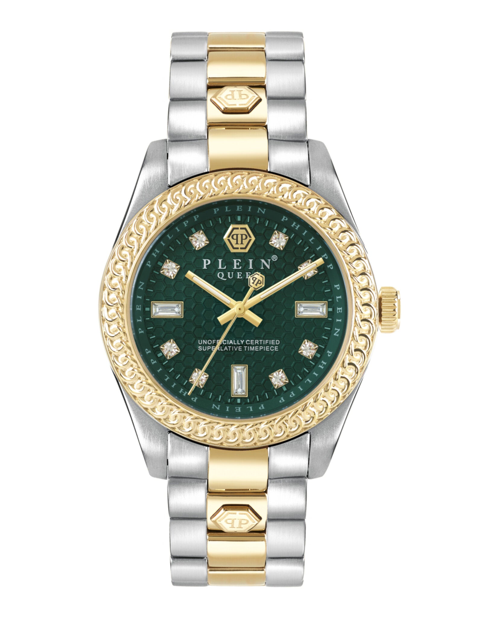 Philipp Plein Womens Two Tone 36mm Bracelet Fashion Watch