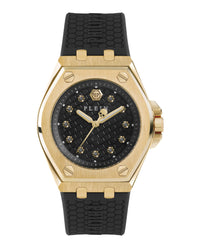 Philipp Plein Womens IP Yellow Gold 38mm Strap Fashion Watch