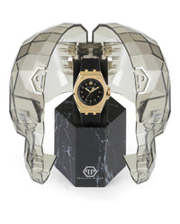 Philipp Plein Womens IP Yellow Gold 38mm Strap Fashion Watch