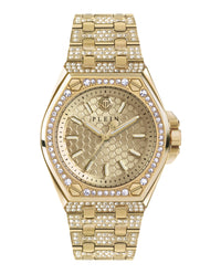 Philipp Plein Womens IP Yellow Gold 38mm Bracelet Fashion Watch