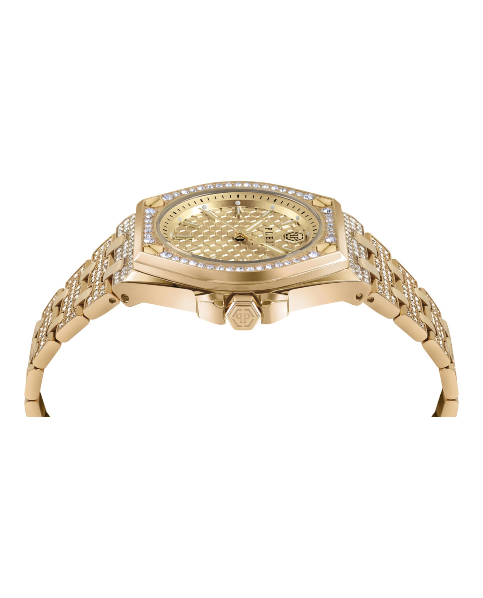 Philipp Plein Womens IP Yellow Gold 38mm Bracelet Fashion Watch