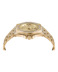 Philipp Plein Womens IP Yellow Gold 38mm Bracelet Fashion Watch