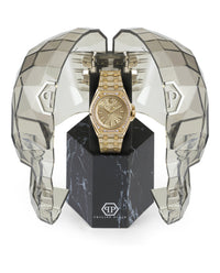 Philipp Plein Womens IP Yellow Gold 38mm Bracelet Fashion Watch