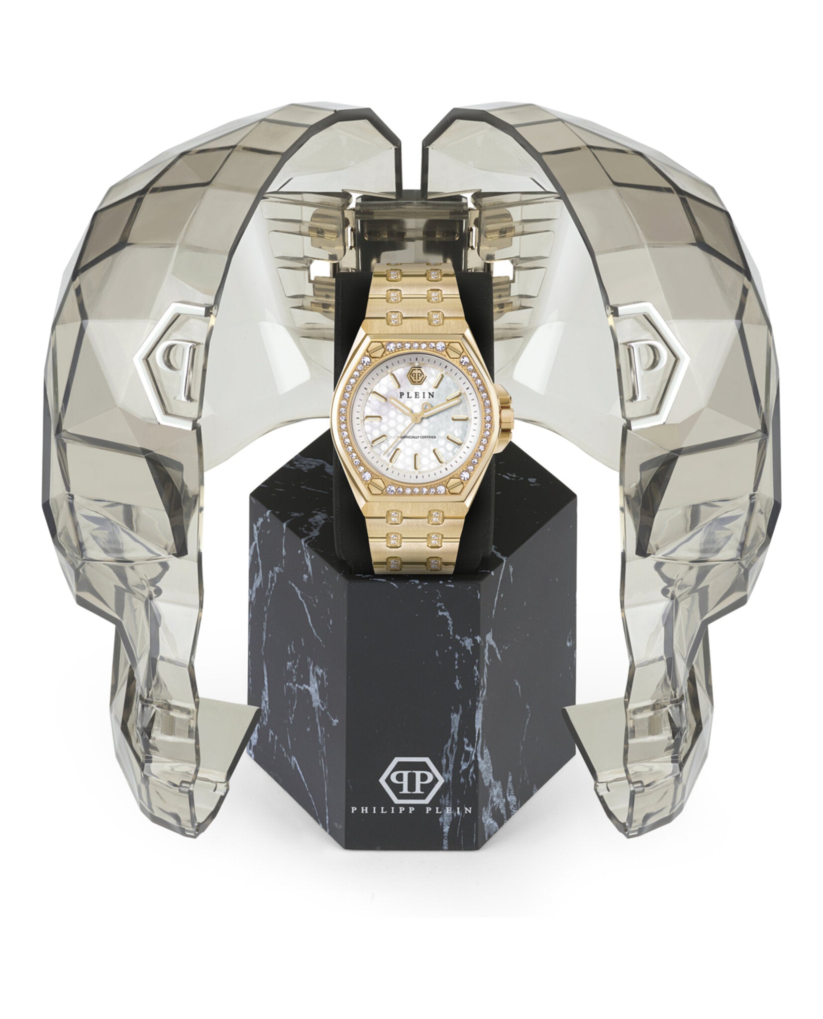 Philipp Plein Womens Gold 38mm Bracelet Fashion Watch