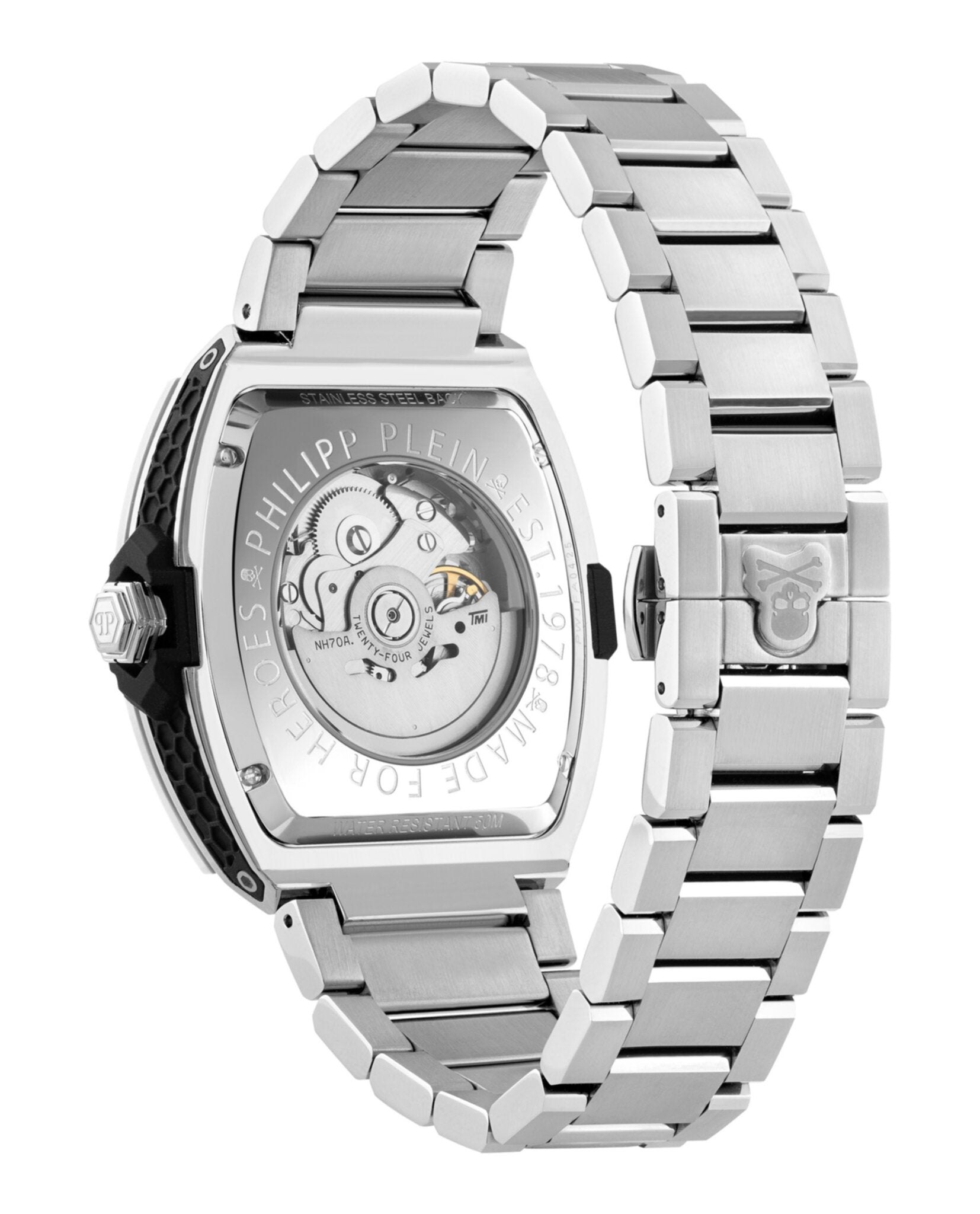 Philipp Plein Mens Stainless Steel 44mm Bracelet Fashion Watch
