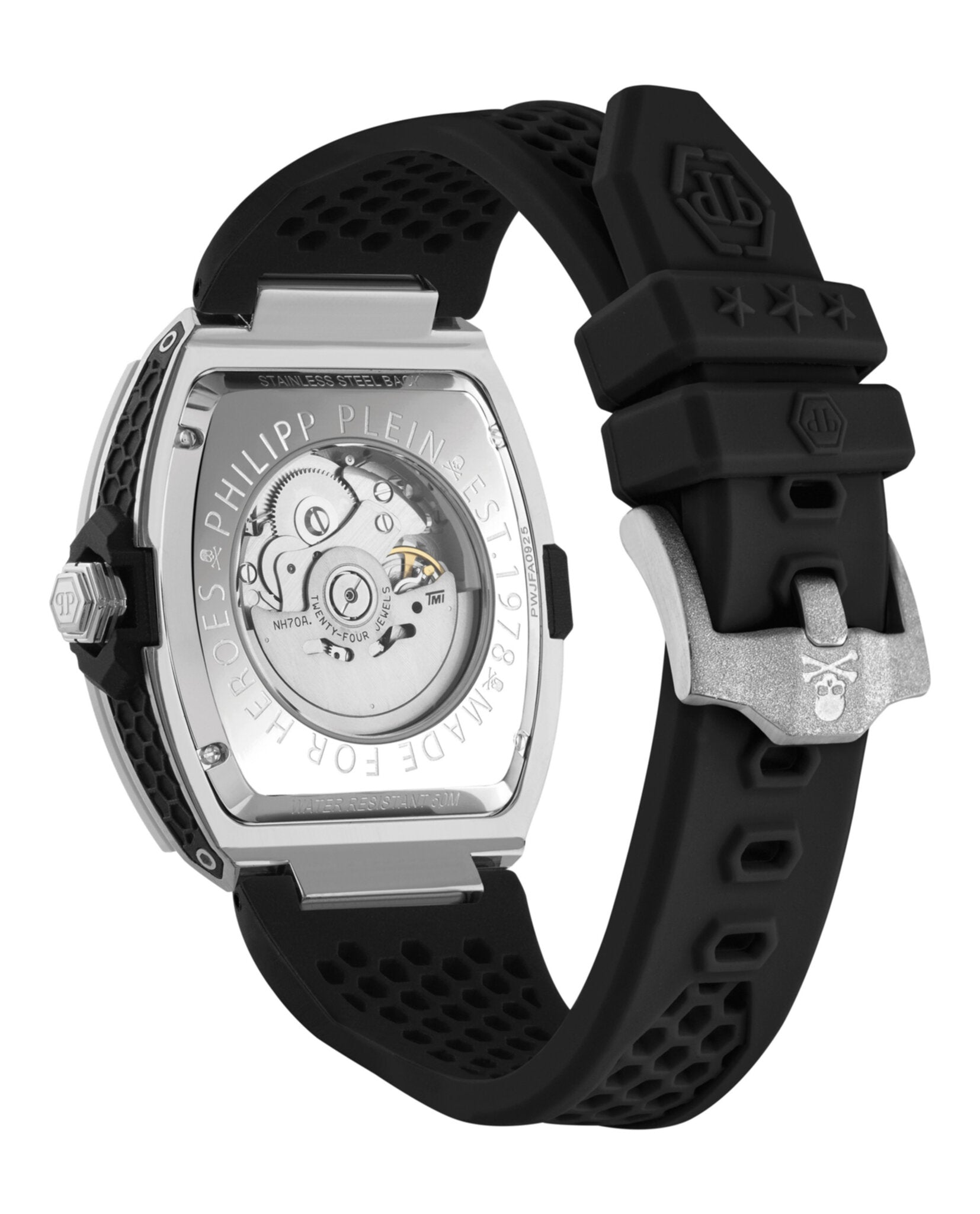 Philipp Plein Mens Stainless Steel 44mm Strap Fashion Watch