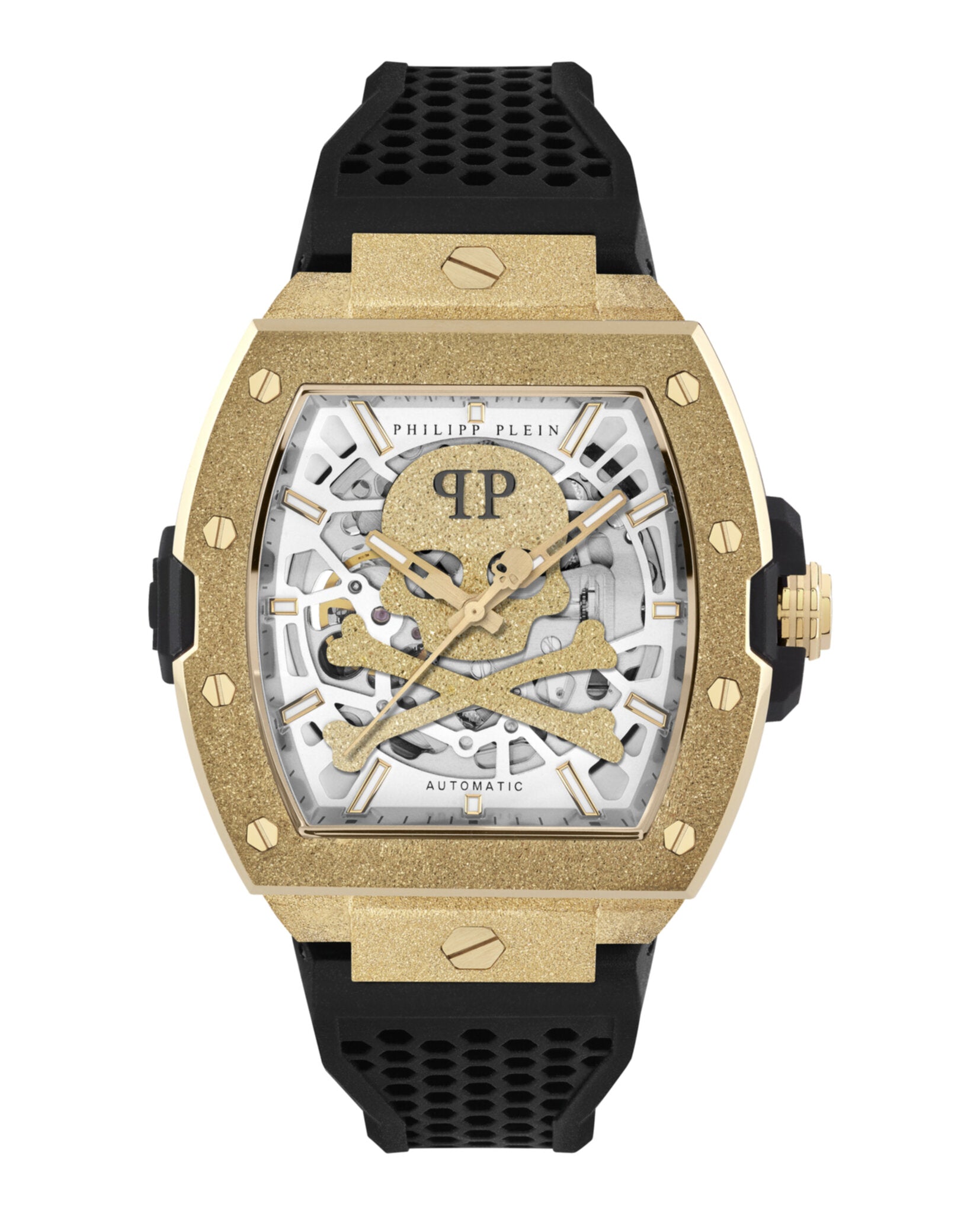 Philipp Plein Mens Gold 44mm Strap Fashion Watch