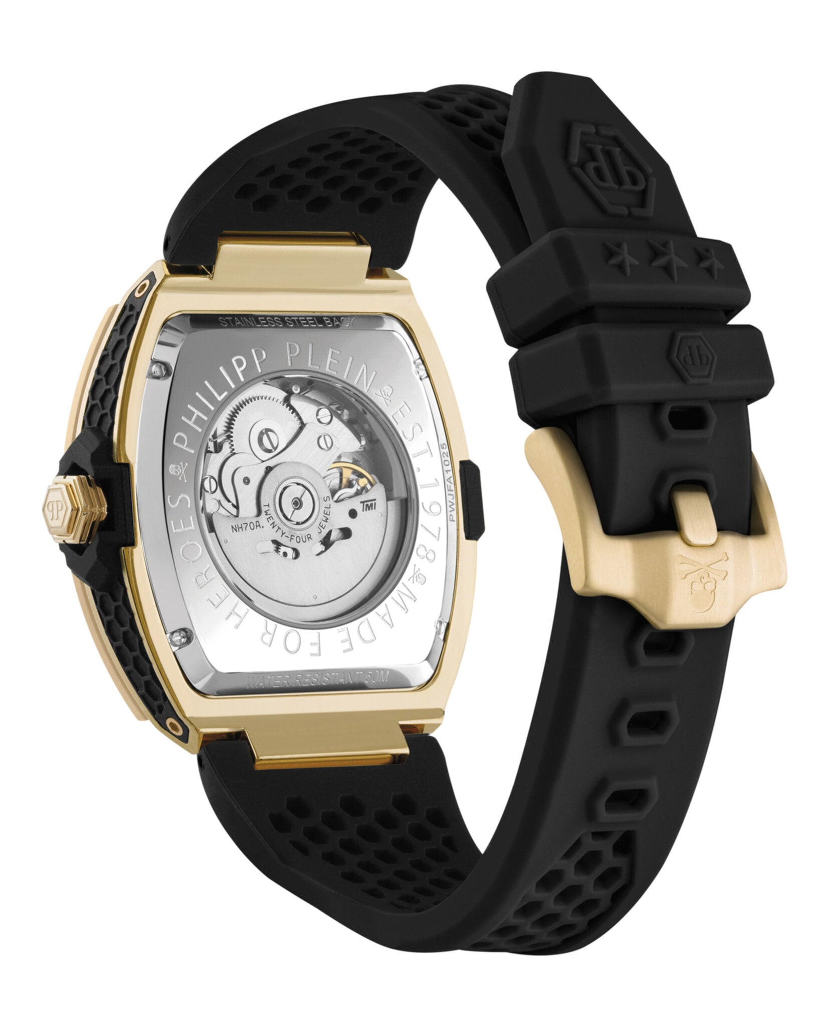 Philipp Plein Mens Gold 44mm Strap Fashion Watch
