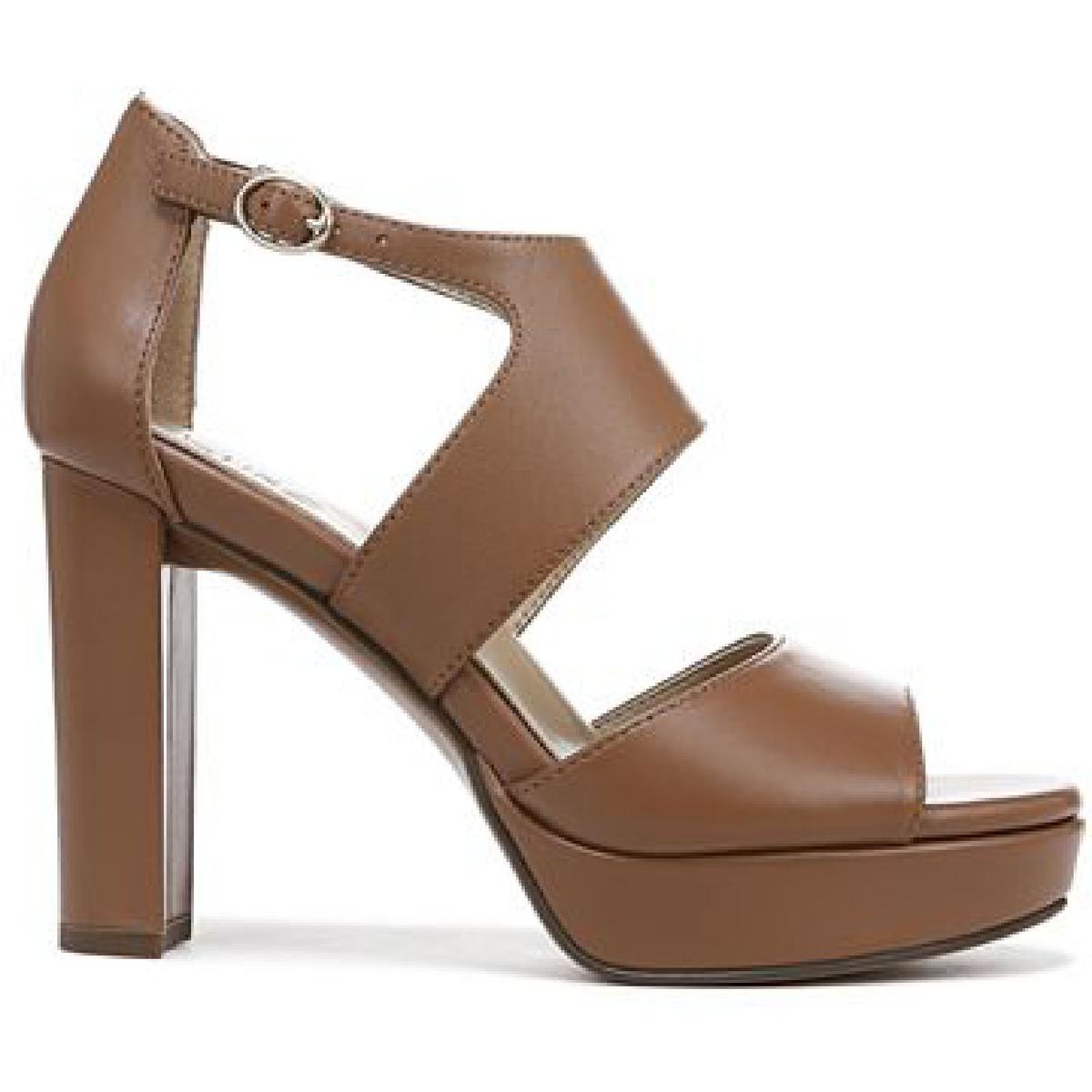 Mae Womens Leather Ankle Strap Platform Sandals