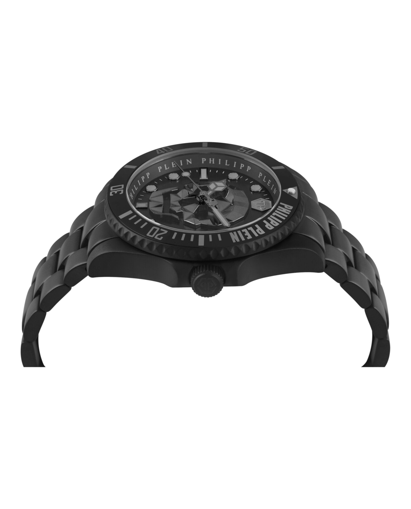 Philipp Plein Mens IP Black 44mm Bracelet Fashion Watch