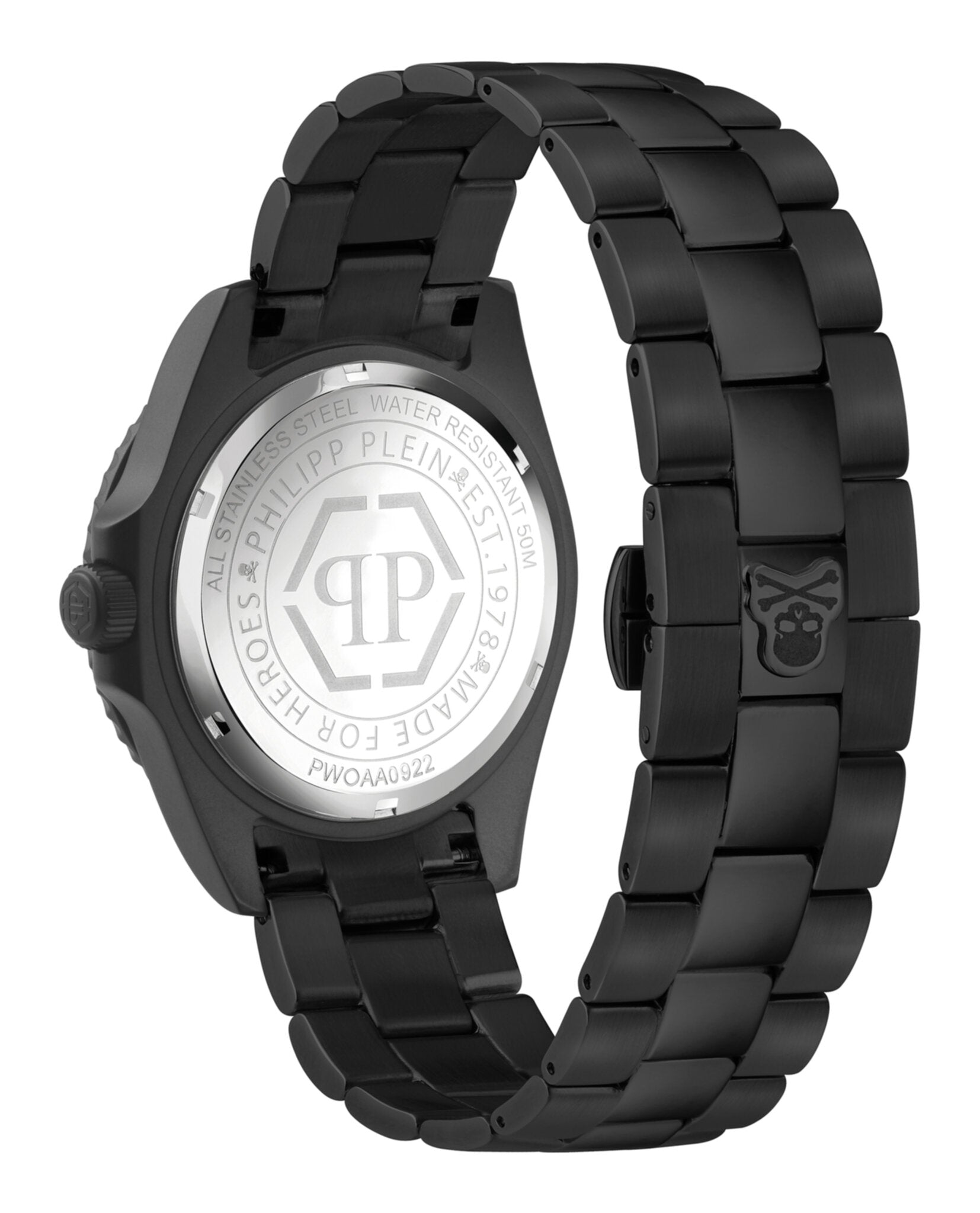 Philipp Plein Mens IP Black 44mm Bracelet Fashion Watch
