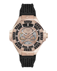 Philipp Plein Mens Rosegold 46mm Strap Fashion Watch Rosegold