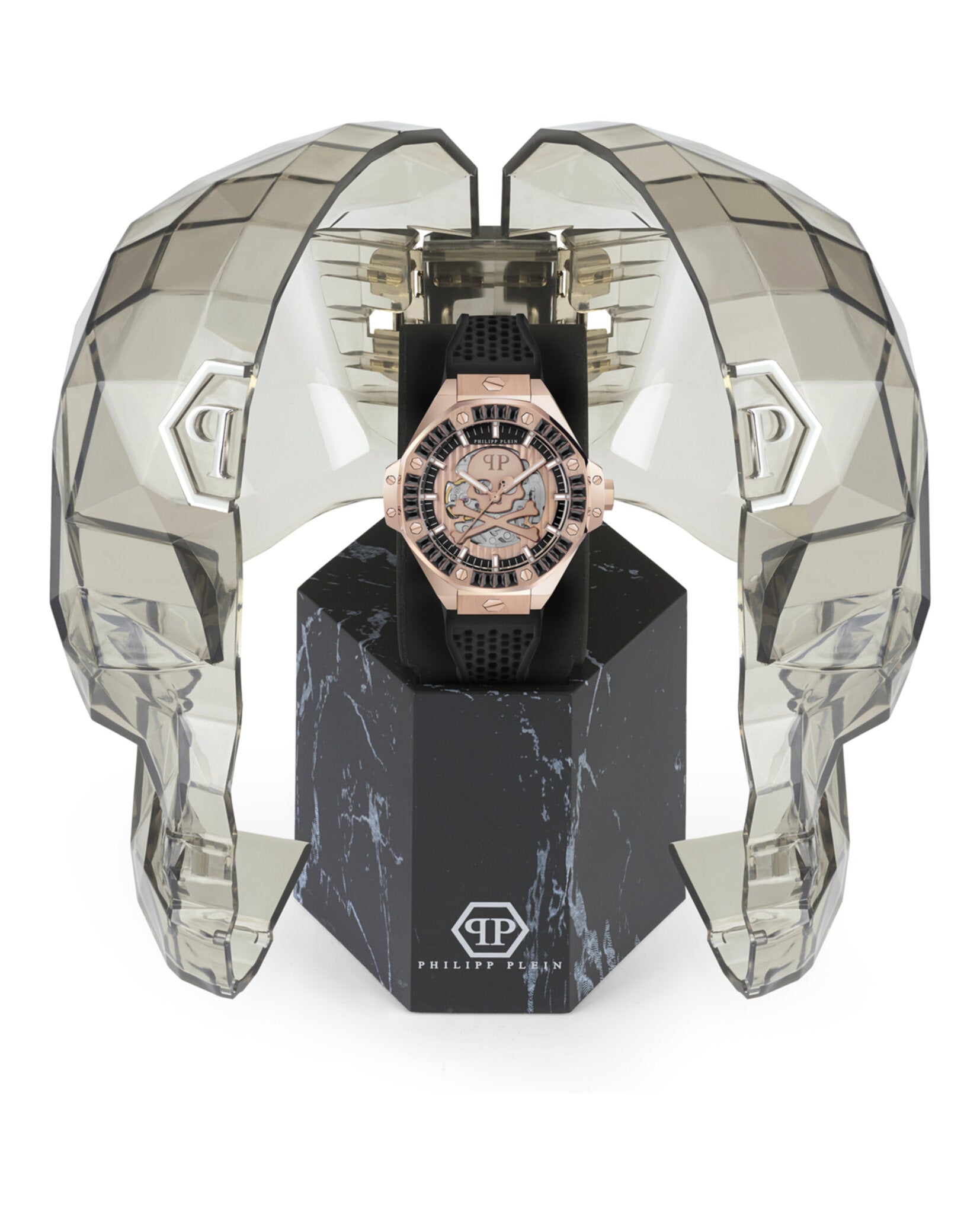 Philipp Plein Mens Rosegold 46mm Strap Fashion Watch